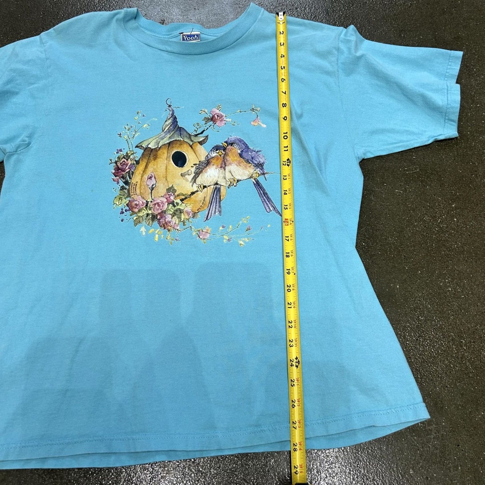Disney Disney Pooh Shirt Womens XL Blue Birdhouse Bluebird Nature Graphic Tee Size XL / US 12-14 / IT 48-50 - 4 Thumbnail