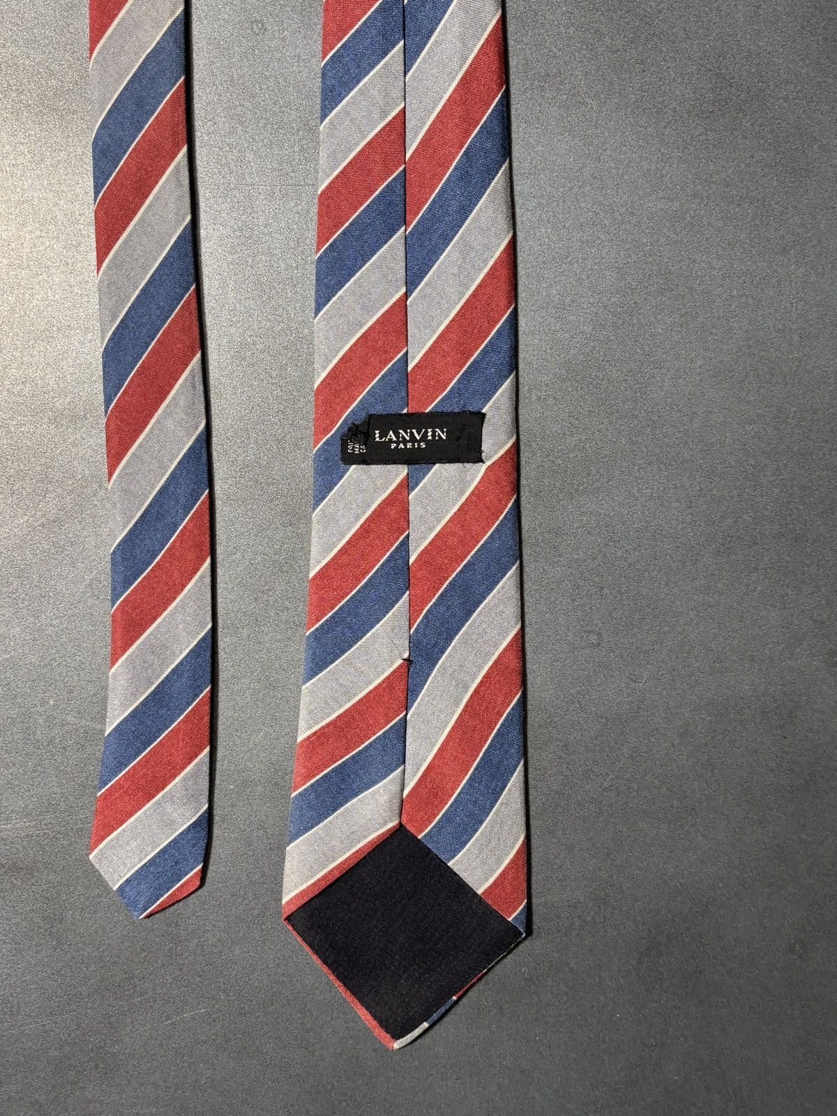 Lanvin Vintage Lanvin Tie 1970s Silk Necktie Striped Paris 1960s Size ONE SIZE - 6 Thumbnail