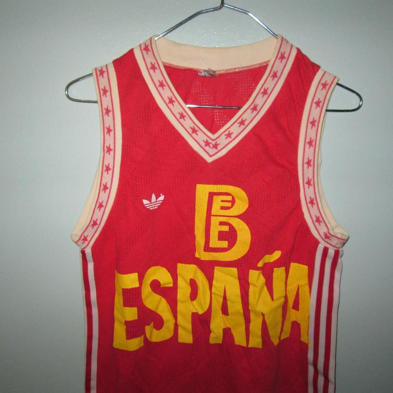 Adidas Spain 1980 1982 basketball Home Shirt Jersey Size US M / EU 48-50 / 2 - 4 Thumbnail