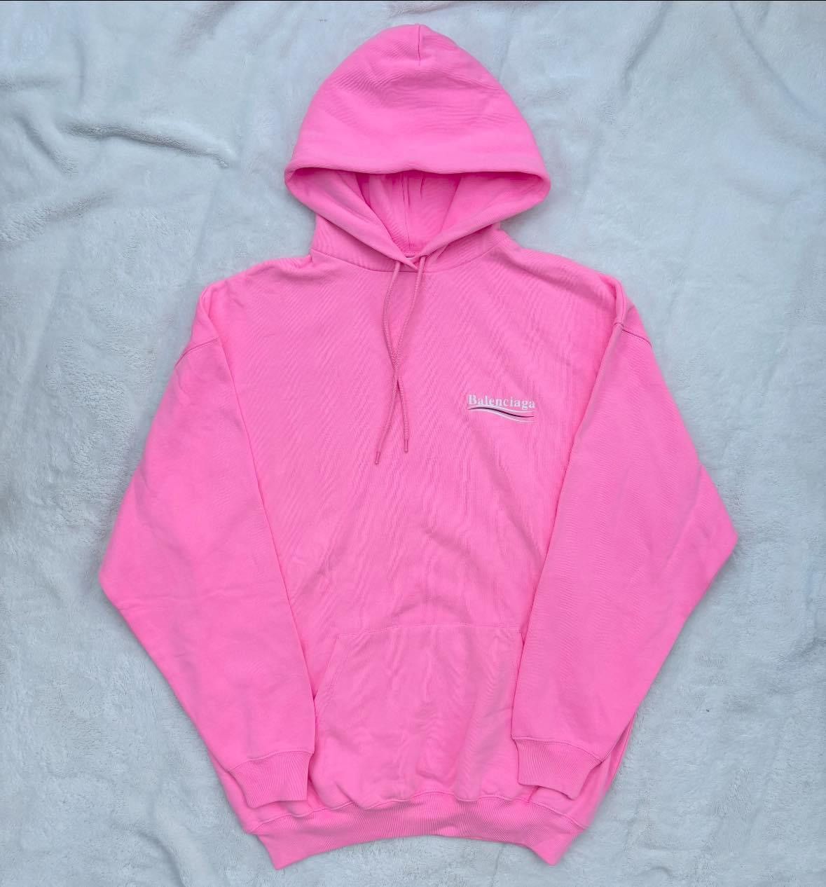 Balenciaga Pink Campaign Logo Hoodie