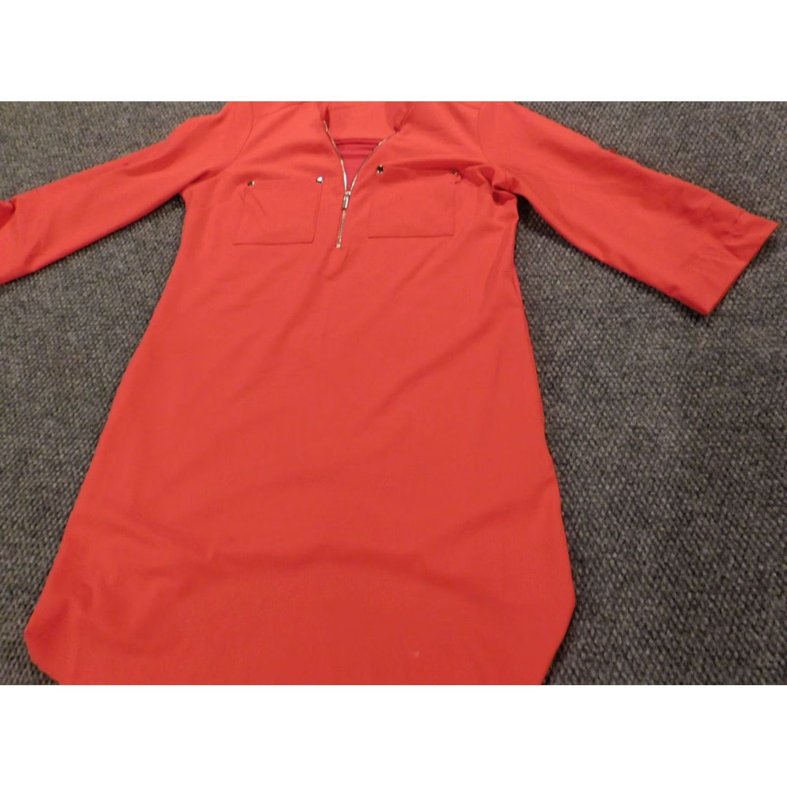 Vintage New York & Company Womens Dress A-Line Midi Pink XS Sleeveless Zip Mock Neck Crochet Lined Stretch Size XS / US 0-2 / IT 36-38 - 4 Thumbnail