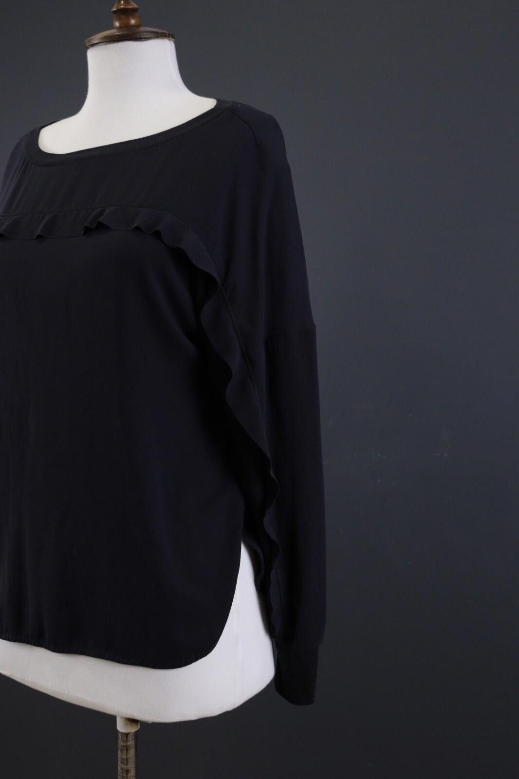 Designer Marc Cain Black Boat Neck Pullover Blouse Size 2 Size XS / US 0-2 / IT 36-38 - 5 Thumbnail