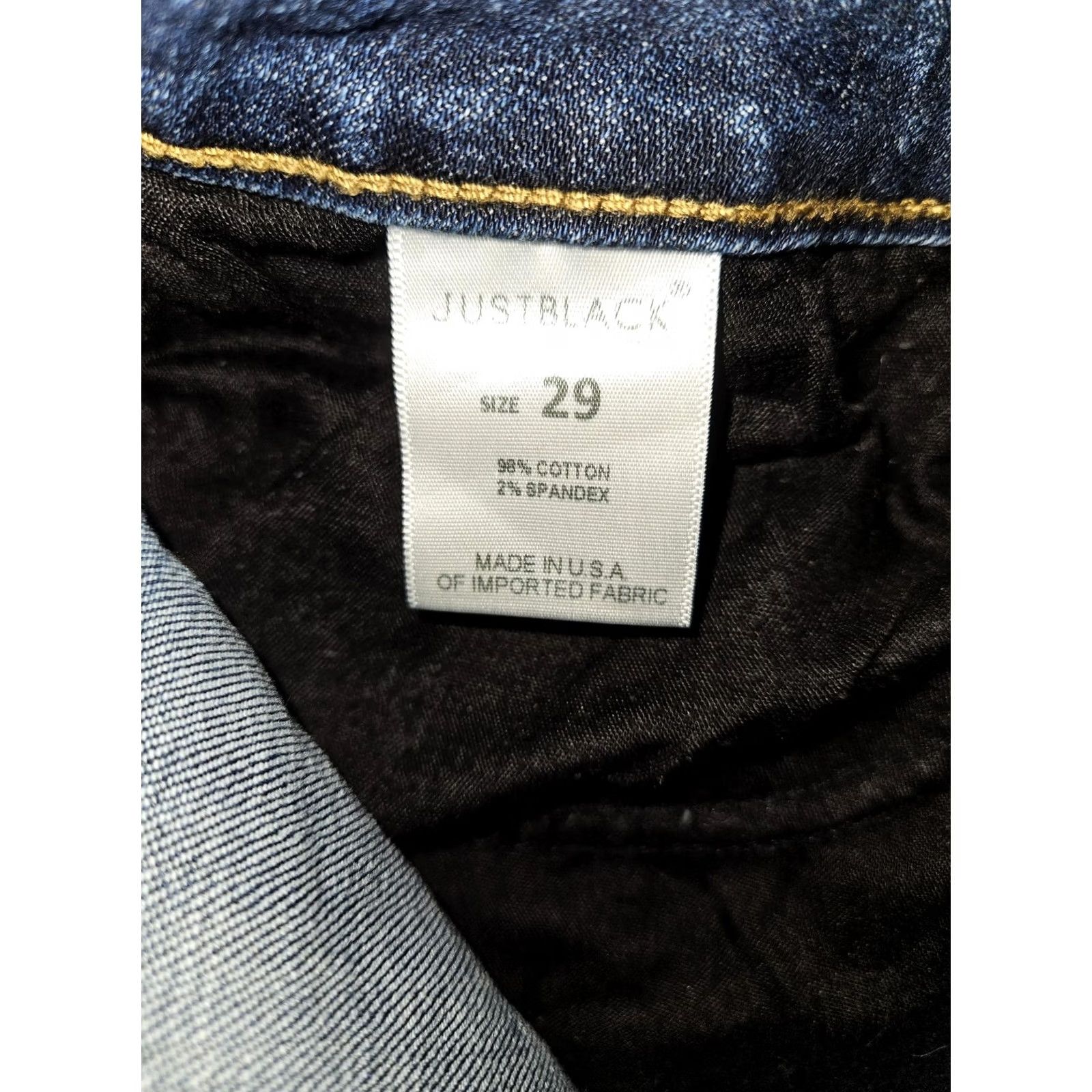 Denime JUST BLACK Shorts Womens 29 Blue Denim Distressed Cut-Off Raw Hem Made USA Denim Shorts Womens 29 Blue Stretch Pocket 5-Pocket Casual Summer Size 29" - 3 Thumbnail