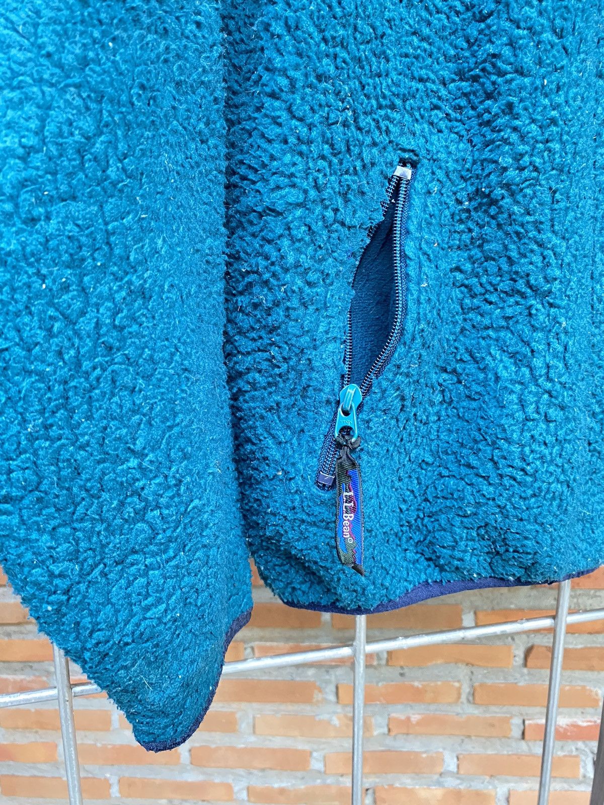 LL Bean fleece sherpa ocean blue jacket