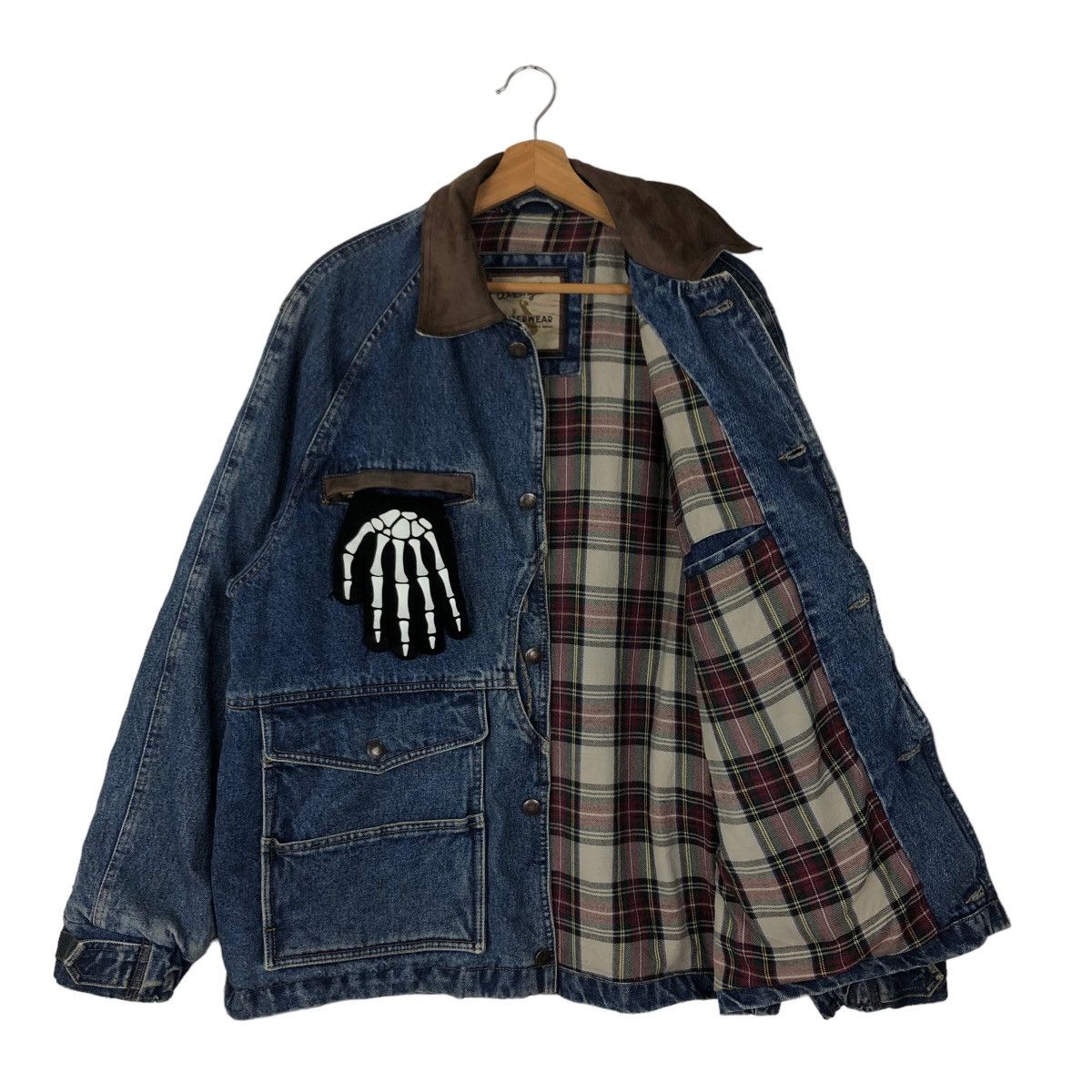 Wrangler 🔥90’s DENIM CHORE JACKET WRANGLER USA TARTAN DESIGN LINING Size US S / EU 44-46 / 1 - 8 Thumbnail