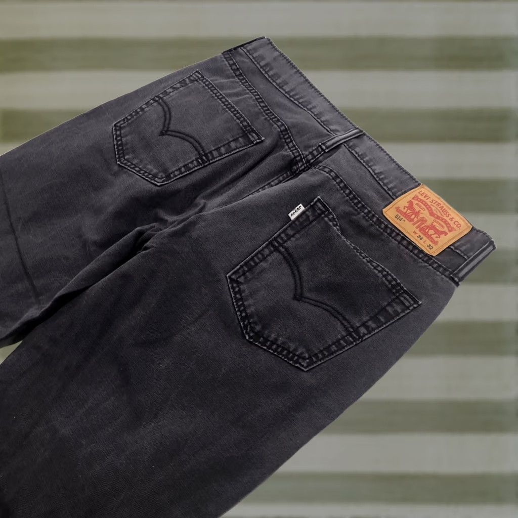 Levi's Levi's 514 Jeans Straight Denim Zip Fly 34x31 Dark Gray Black 5-Pocket Men Adult Regular Size US 34 / EU 50 - 1 Thumbnail