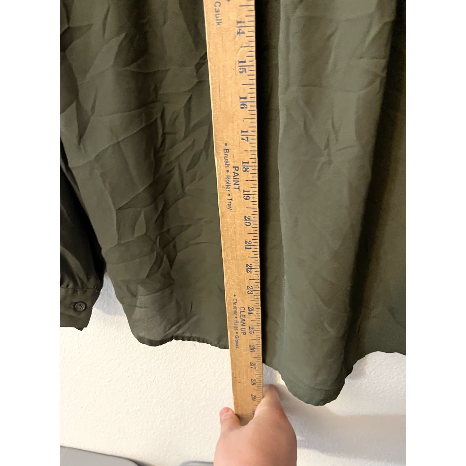 H&M VINTAGE H&M Women's Button-Up Shirt Long Sleeve Fitted Collared Lightweight Solid Green Size 6 Size M / US 6-8 / IT 42-44 - 4 Thumbnail