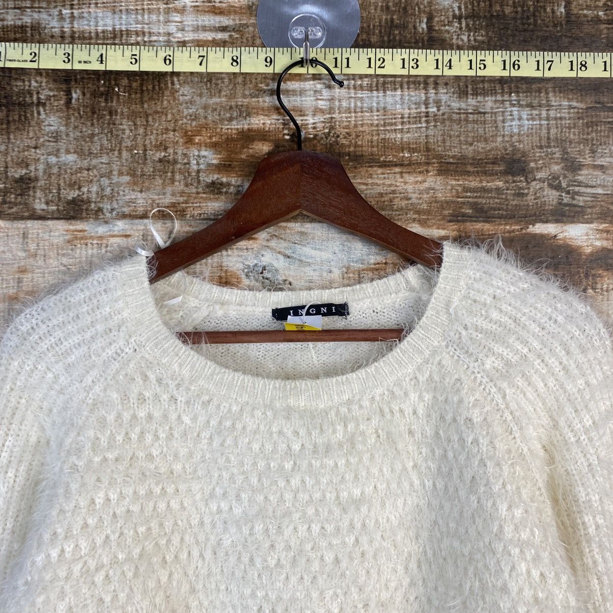 Other DL Ingni White Mohair shaggy fur japan Knitwear #C1148 Size M / US 6-8 / IT 42-44 - 4 Thumbnail