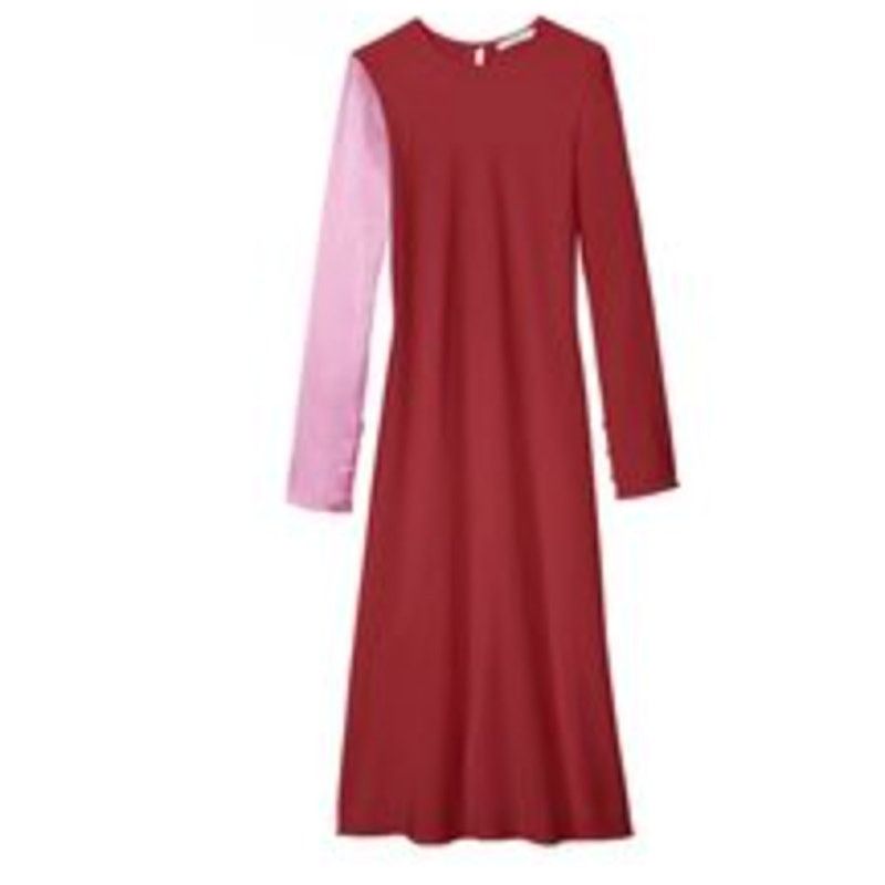 Tibi Tibi Colorblock Silk Sleeve Dress size 10 Size L / US 10 / IT 46 - 1 Thumbnail