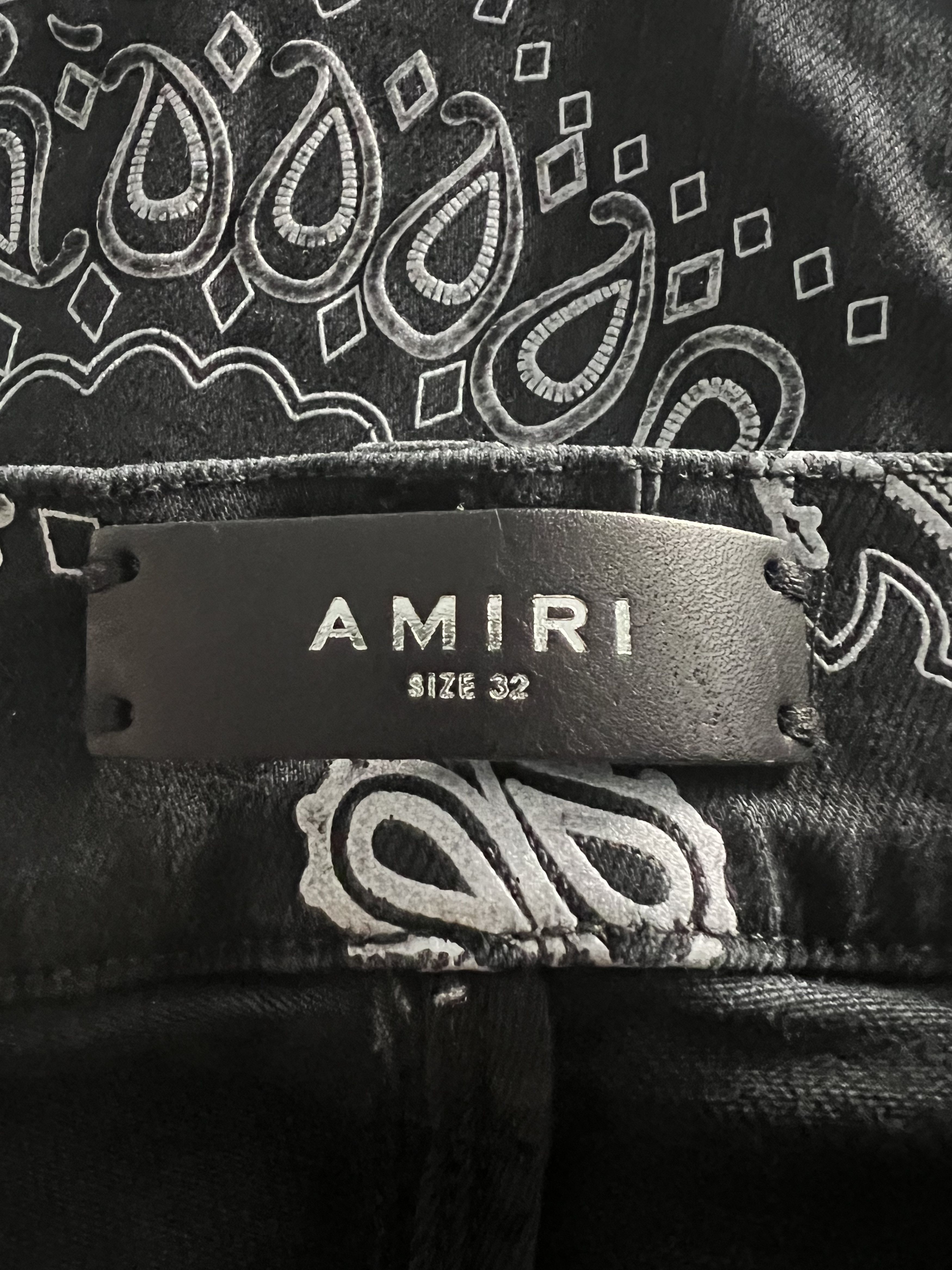 Amiri BNWT Black Flocked Paisley Bandana Size US 32 / EU 48 - 14 Thumbnail