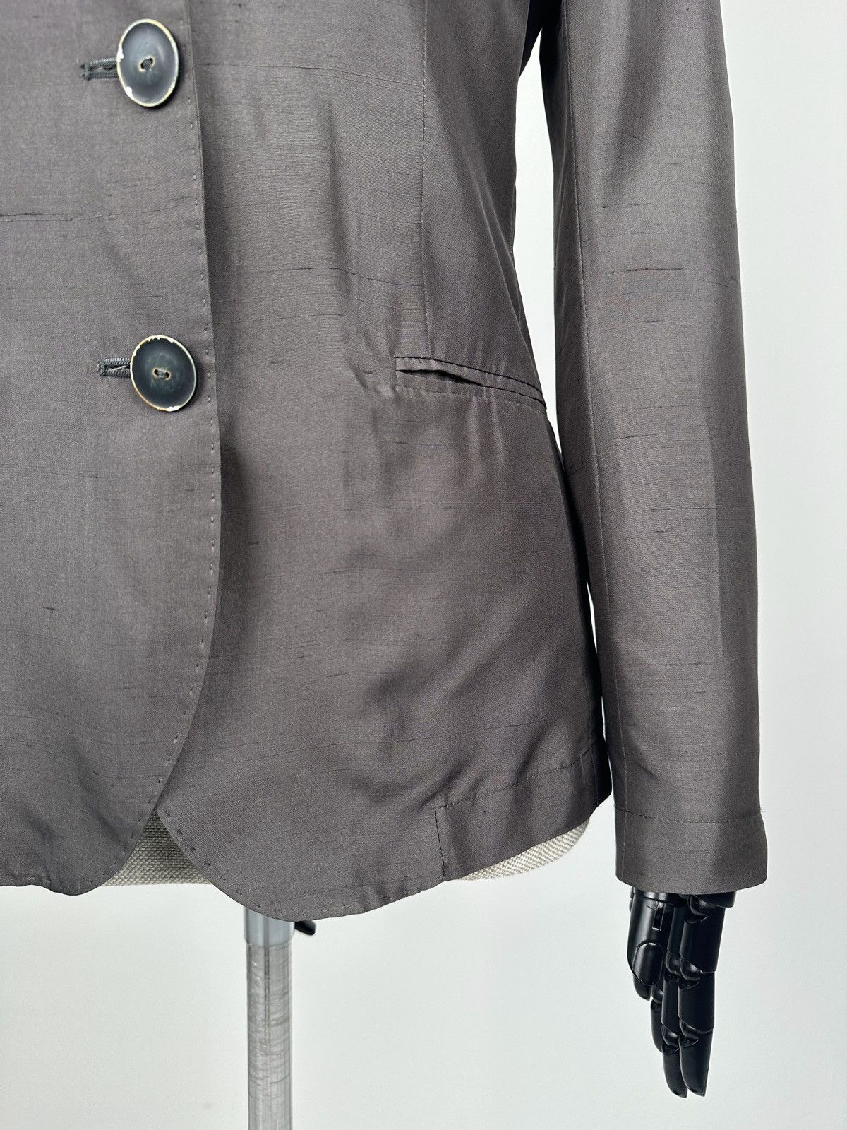Etro ETRO Milano 100% Silk Dark Gray Blazer Jacket Women’s sz 42 Size M / US 6-8 / IT 42-44 - 10 Thumbnail