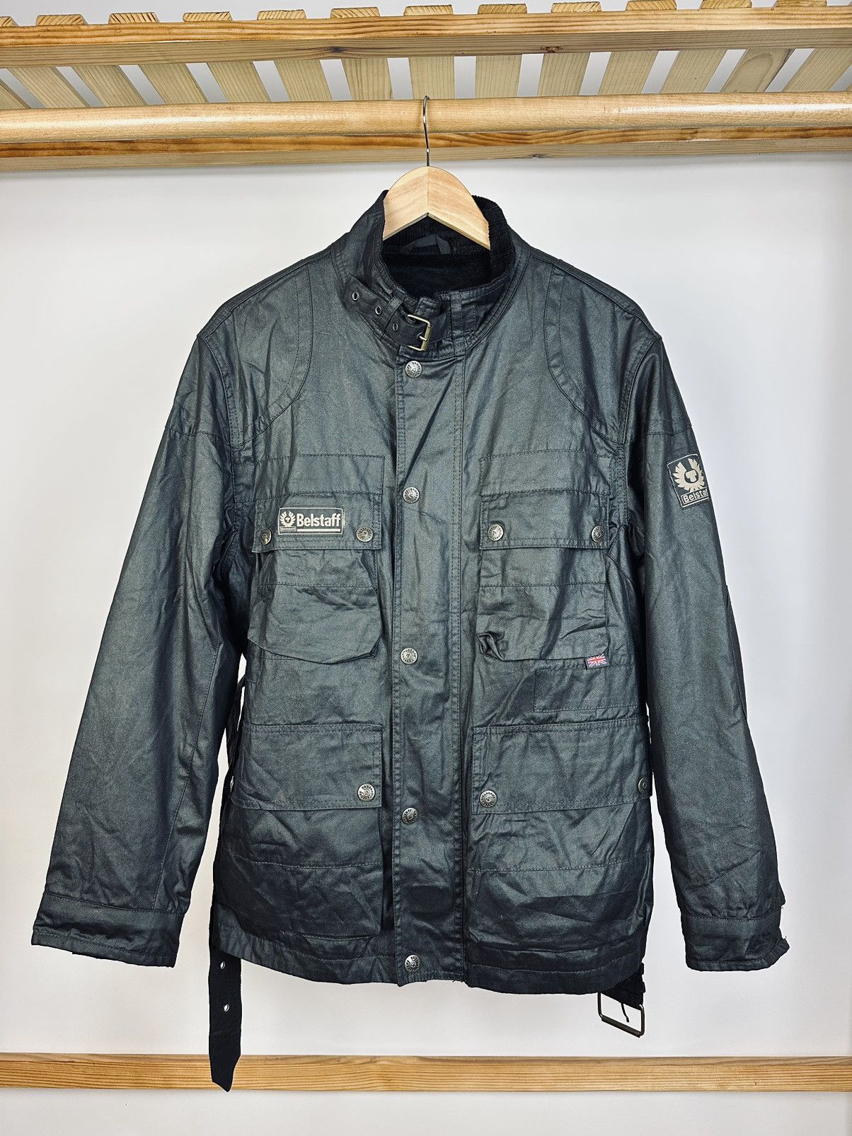 image of Belstaff x Vintage Belfstaff Gold Label Sammy Miller Waxed Bike Jacket in Black Wax (Size Large)