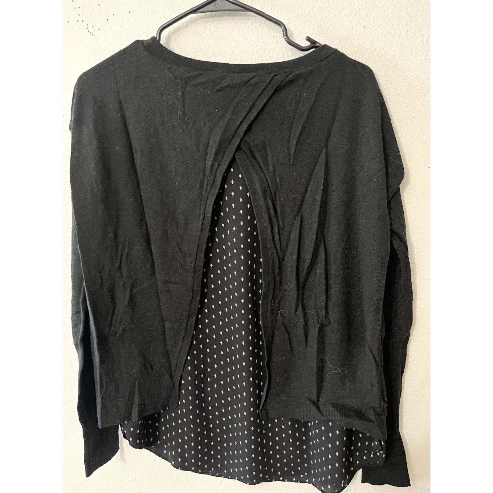 Loft loft Blouse women's Size M Knit Black Back Slit Long Sleeve Crew Neck Sweater Brown? Size M / US 6-8 / IT 42-44 - 3 Thumbnail