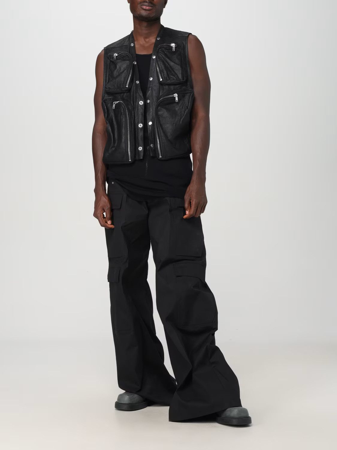 Rick Owens EU50 Zip Blistered Lamb Leather Cargo Vest FW24 Porterville Size US M / EU 48-50 / 2 - 18 Thumbnail