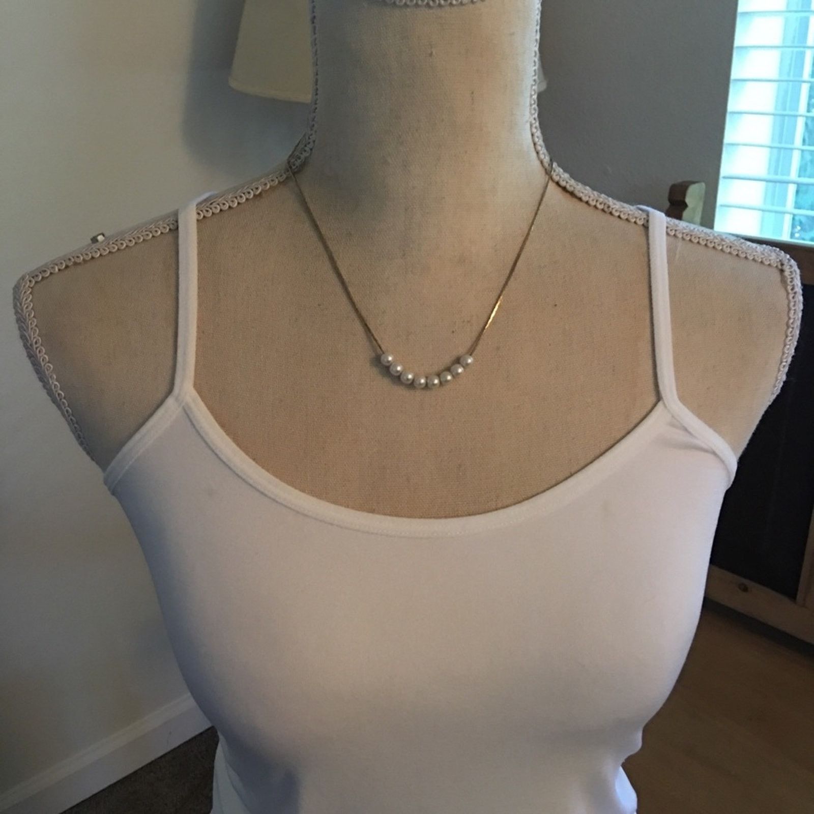 Vintage Vintage 80s faux pearl beaded gold plated chain Size ONE SIZE - 3 Thumbnail