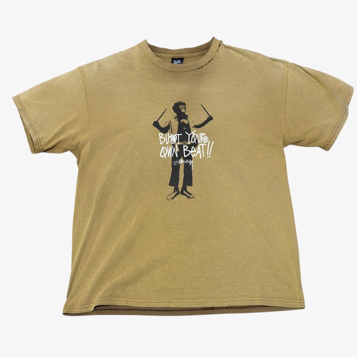 Stussy 2000s Stussy “Bust Your Own Beat” Faded Tee Size US L / EU 52-54 / 3 - 1 Thumbnail