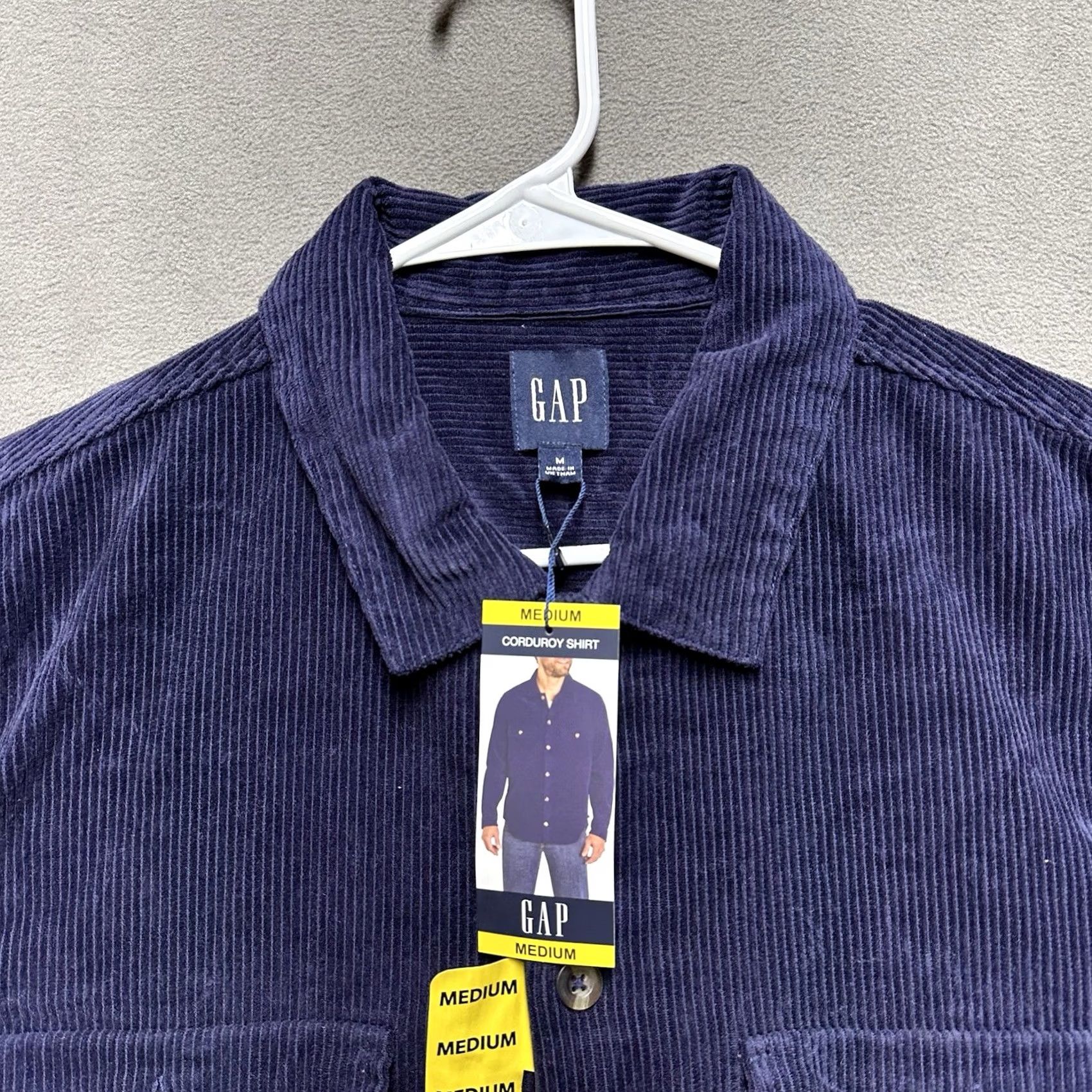 Gap GAP Shirt Mens Medium Eclipse Blue Button Up Corduroy Long Sleeve NWT Size US M / EU 48-50 / 2 - 3 Thumbnail