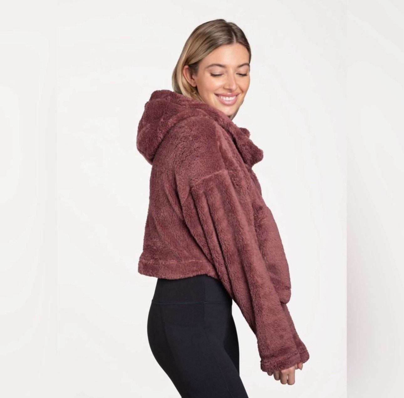Other Lole Women’s Yana Sherpa Beige Cropped Hoodie Sz L Size L / US 10 / IT 46 - 18 Thumbnail