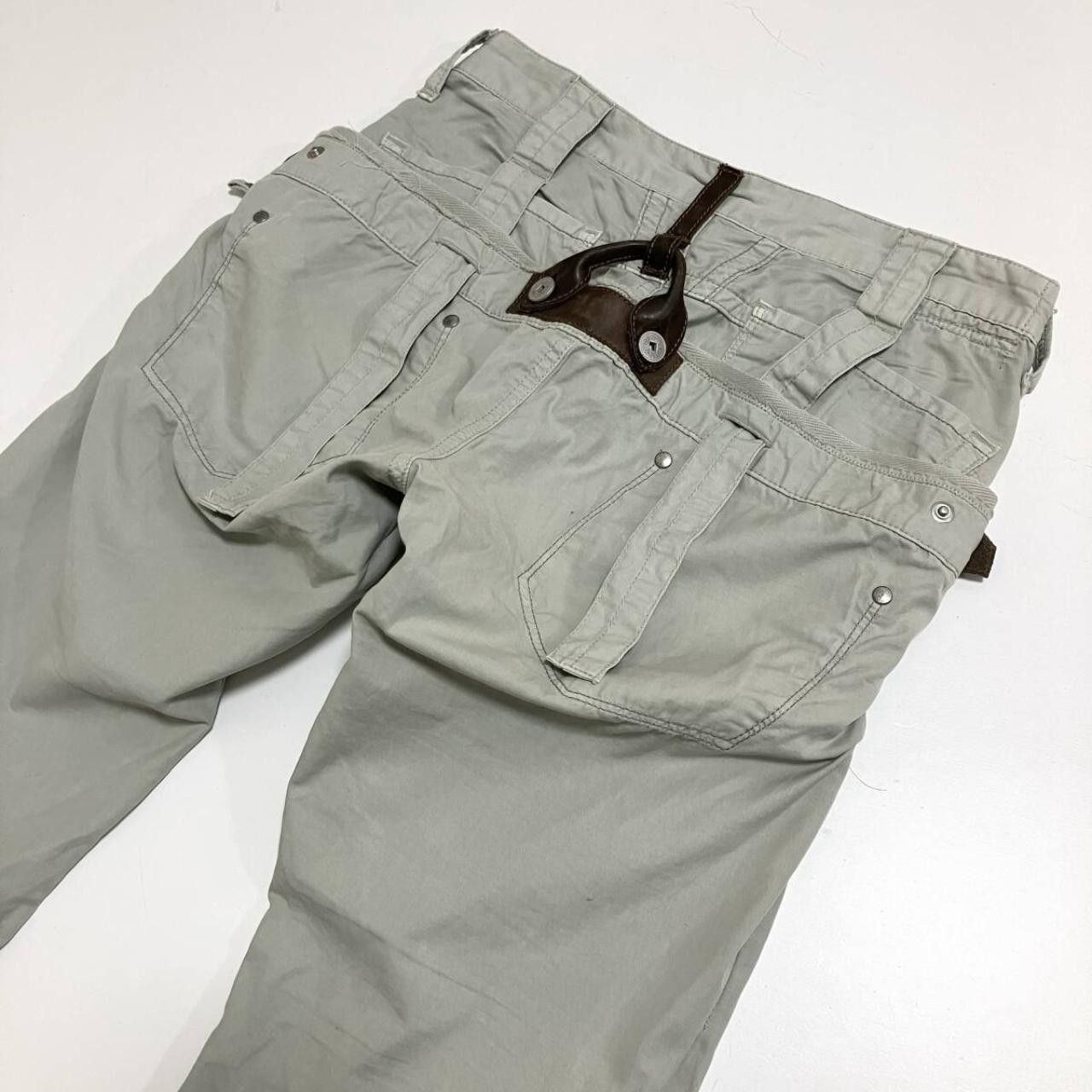 Marithe + Francois Girbaud Marithé + François Girbaud Men's Grey and Brown Trousers Size US 29 - 1 Thumbnail