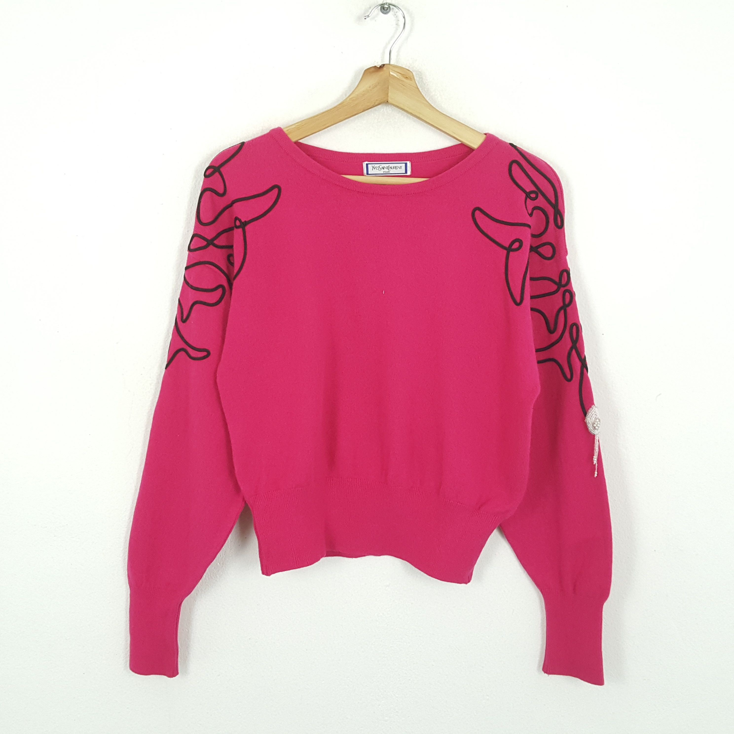 Vintage × Yves Saint Laurent Vintage YVES SAINT LAURENT Italian Brand Pink Sweatshirts Size S / US 4 / IT 40 - 1 Thumbnail