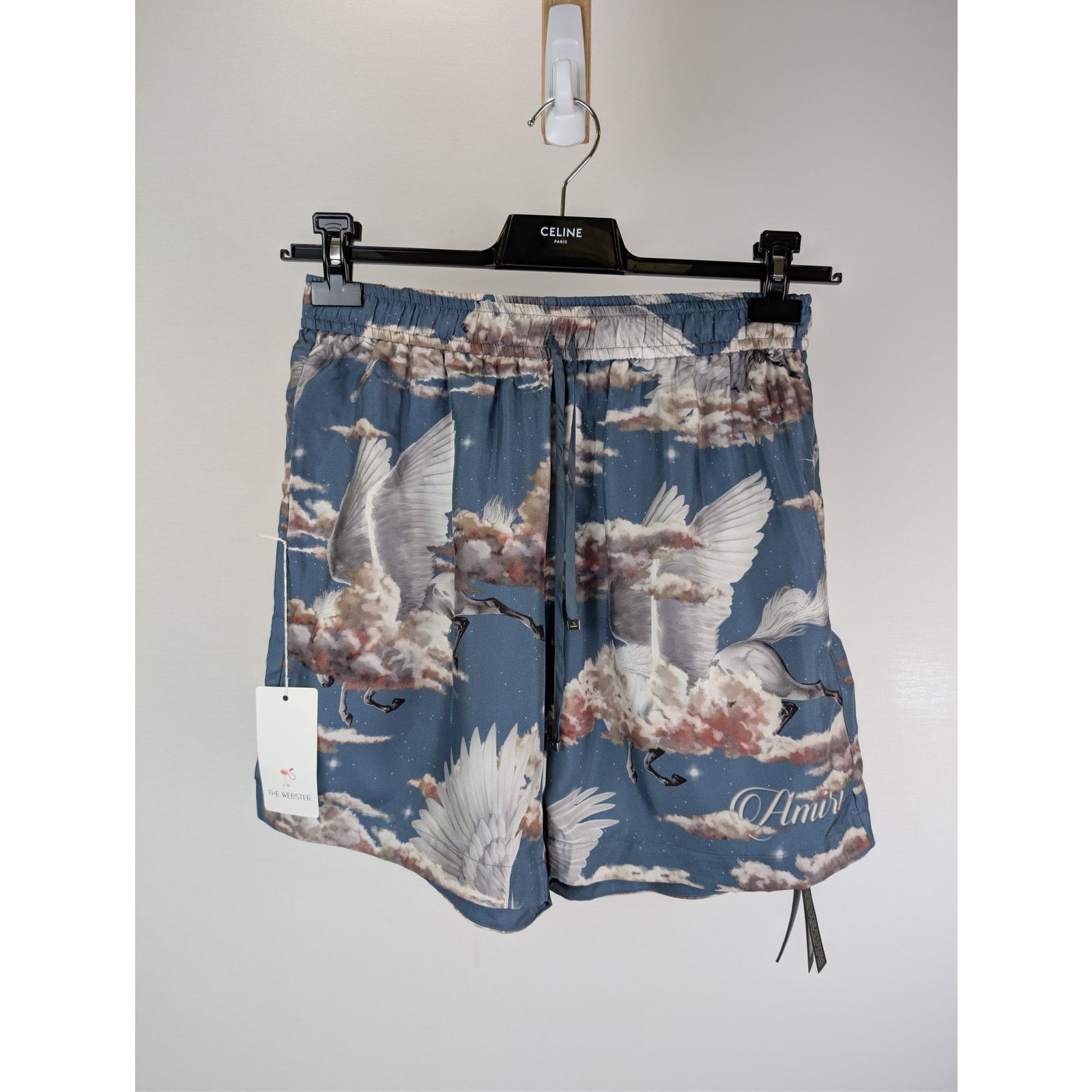Amiri o1rshd1 CC20 Allover Pegasus PJ Shorts in Blue Size US 32 / EU 48 - 1 Thumbnail