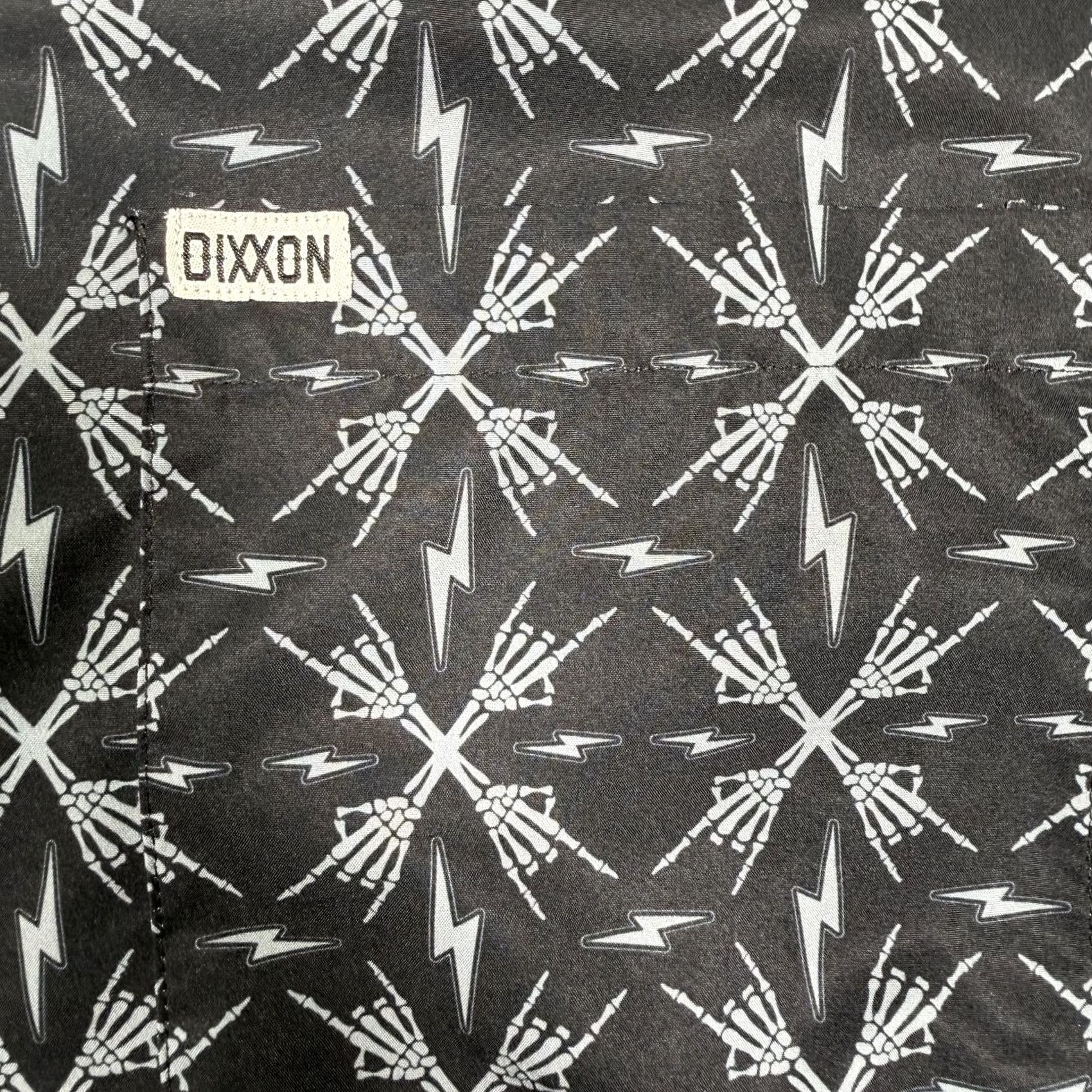 Vintage Dixxon Shirt Mens 5XL Gray The Riff Skeleton Lightning Short Sleeve Button Up Size US XXL / EU 58 / 5 - 3 Thumbnail
