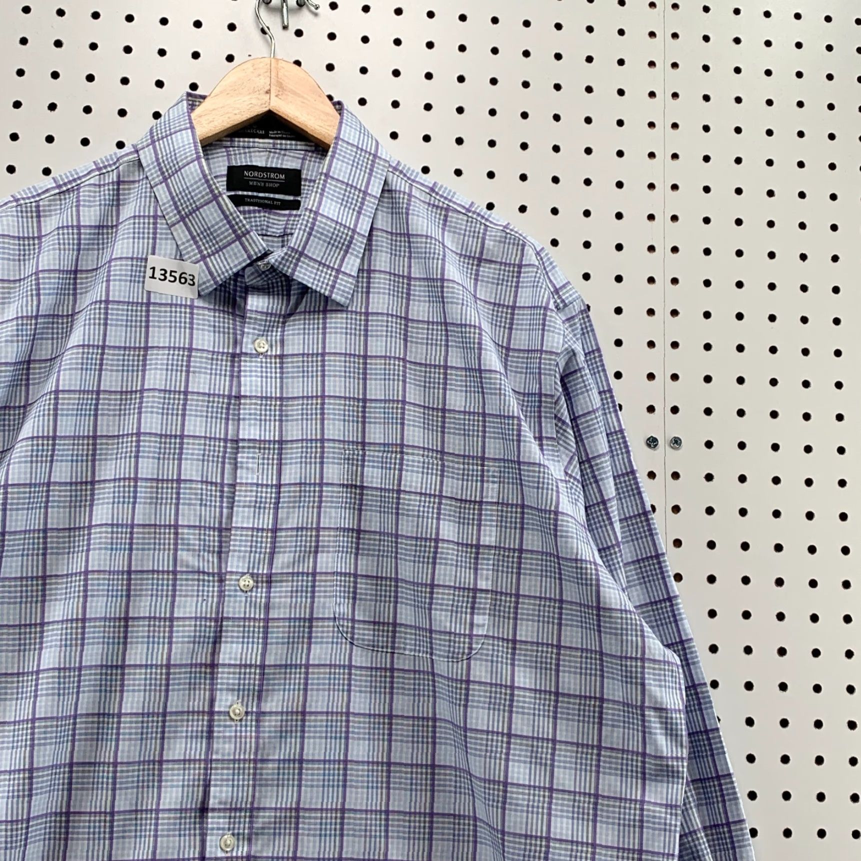 Nordstrom Nordstrom Plaid Button-Up Long Sleeve Shirt Men's Traditional Fit Size 17.5 Blue Multicolor Classic Size US XXL / EU 58 / 5 - 6 Thumbnail
