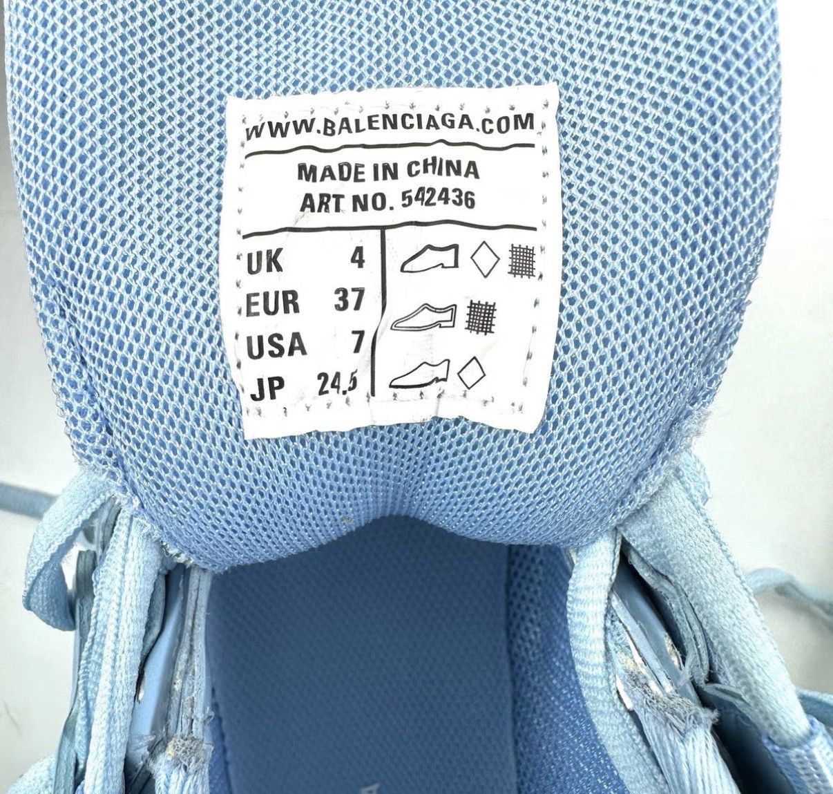 Balenciaga Balenciaga Ice Blue Track Dad Sneakers K12 Size US 7 / IT 37 - 3 Thumbnail