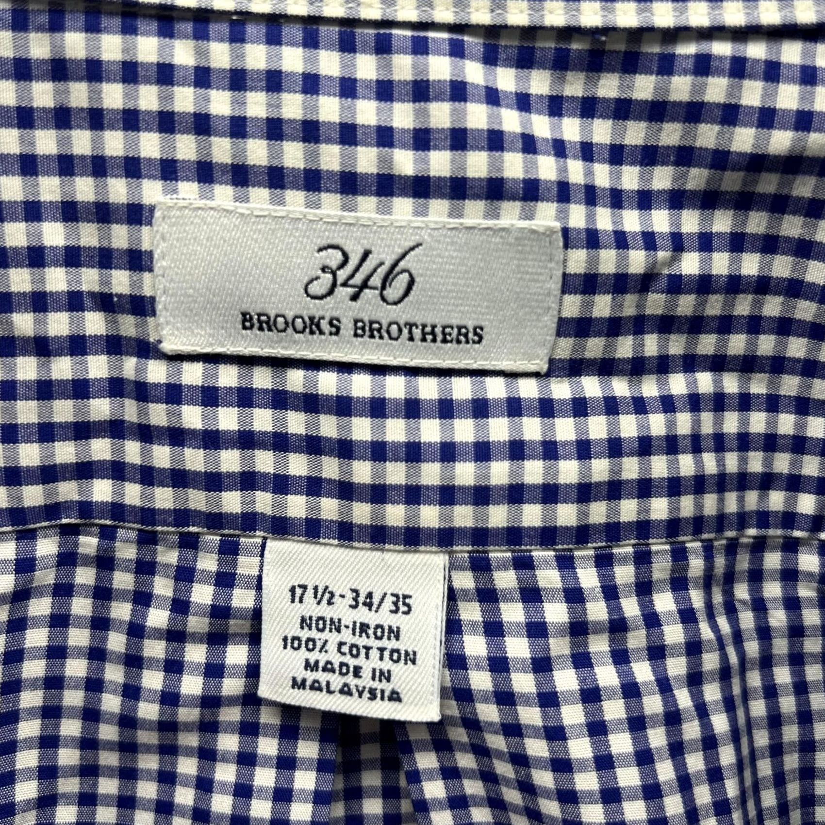 Brooks Brothers Brooks Brothers 346 Shirt Men 17.5 34/35 Blue Gingham Button-Up Casual Preppy Shirts Mens Regular Button-Down Long Sleeve" Size US XXL / EU 58 / 5 - 6 Thumbnail