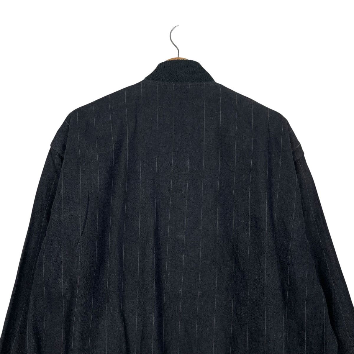 Comme des Garcons Homme Vintage 80s Comme Des Garcons Striped Linen Bomber Jacket Size US M / EU 48-50 / 2 - 8 Thumbnail