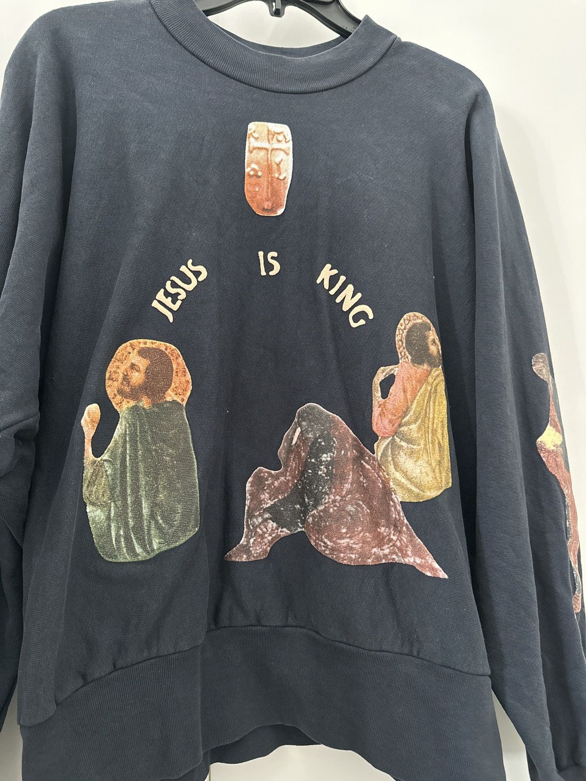Kanye west jesus is king cross ii crewneck navy shop
