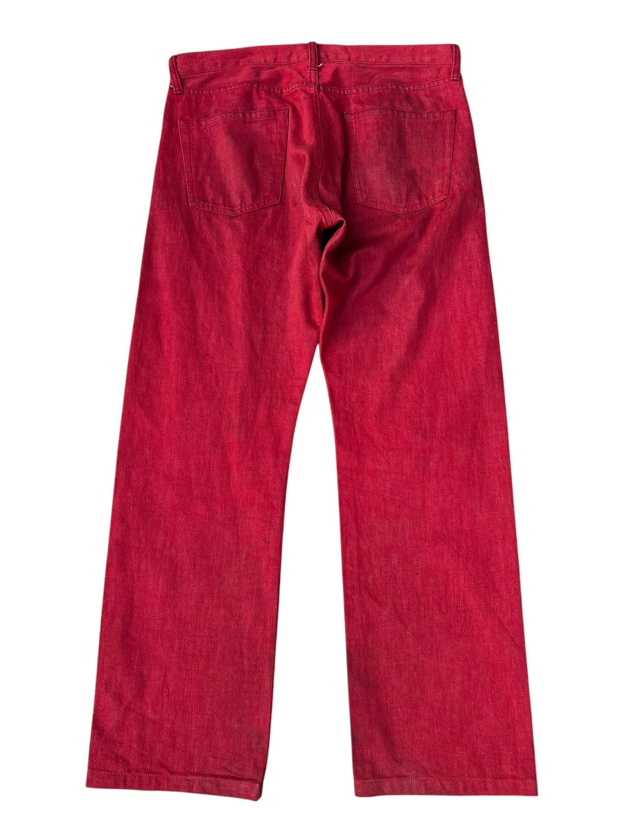Comme des Garcons Homme Plus × Japanese Brand Dirty Mud Stains Denim Vintage CDGH Japan Red Jeans Size US 32 / EU 48 - 15 Thumbnail