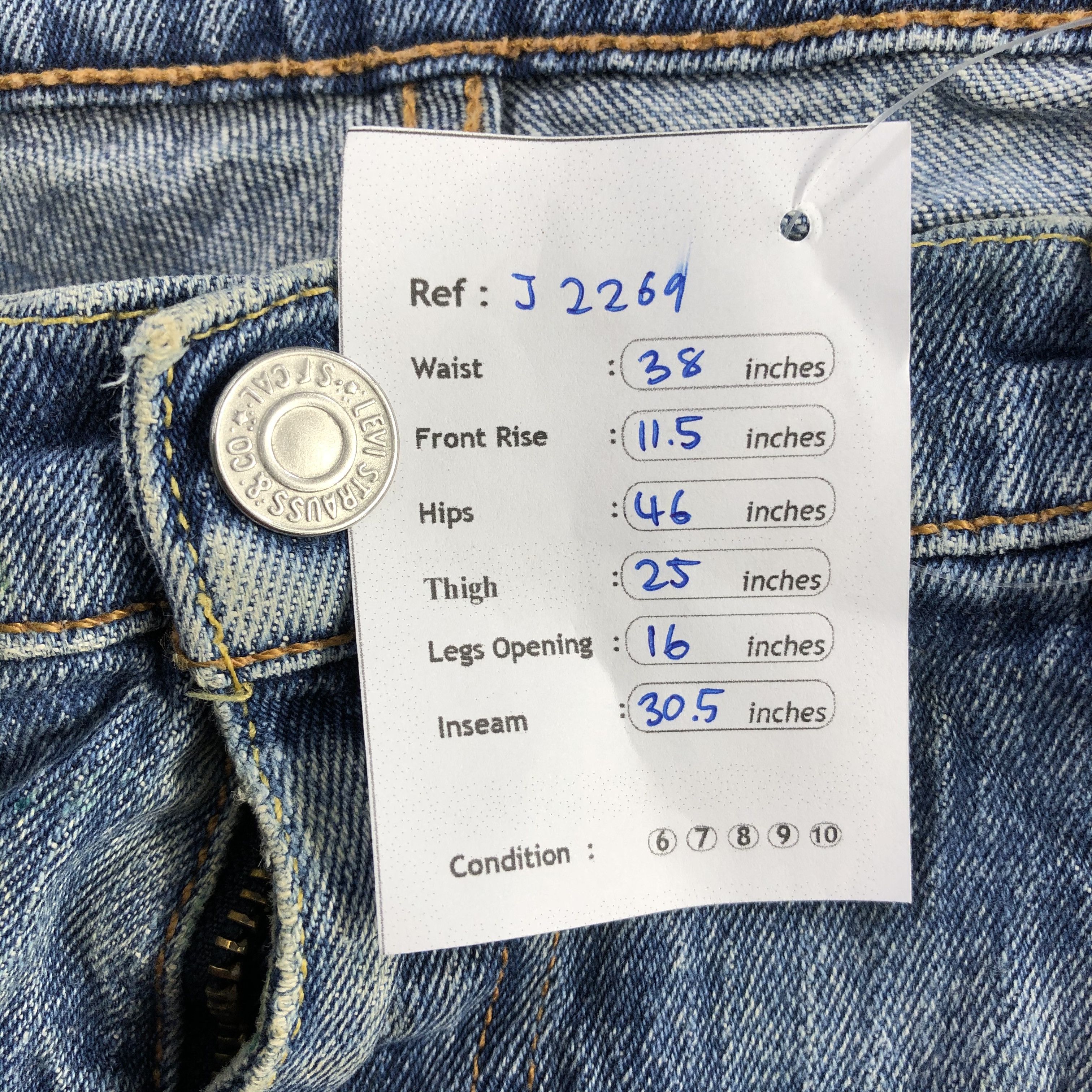 Levi's Vintage Blue Wash Levis 504 Jeans-J2269 Size US 38 / EU 54 - 15 Thumbnail