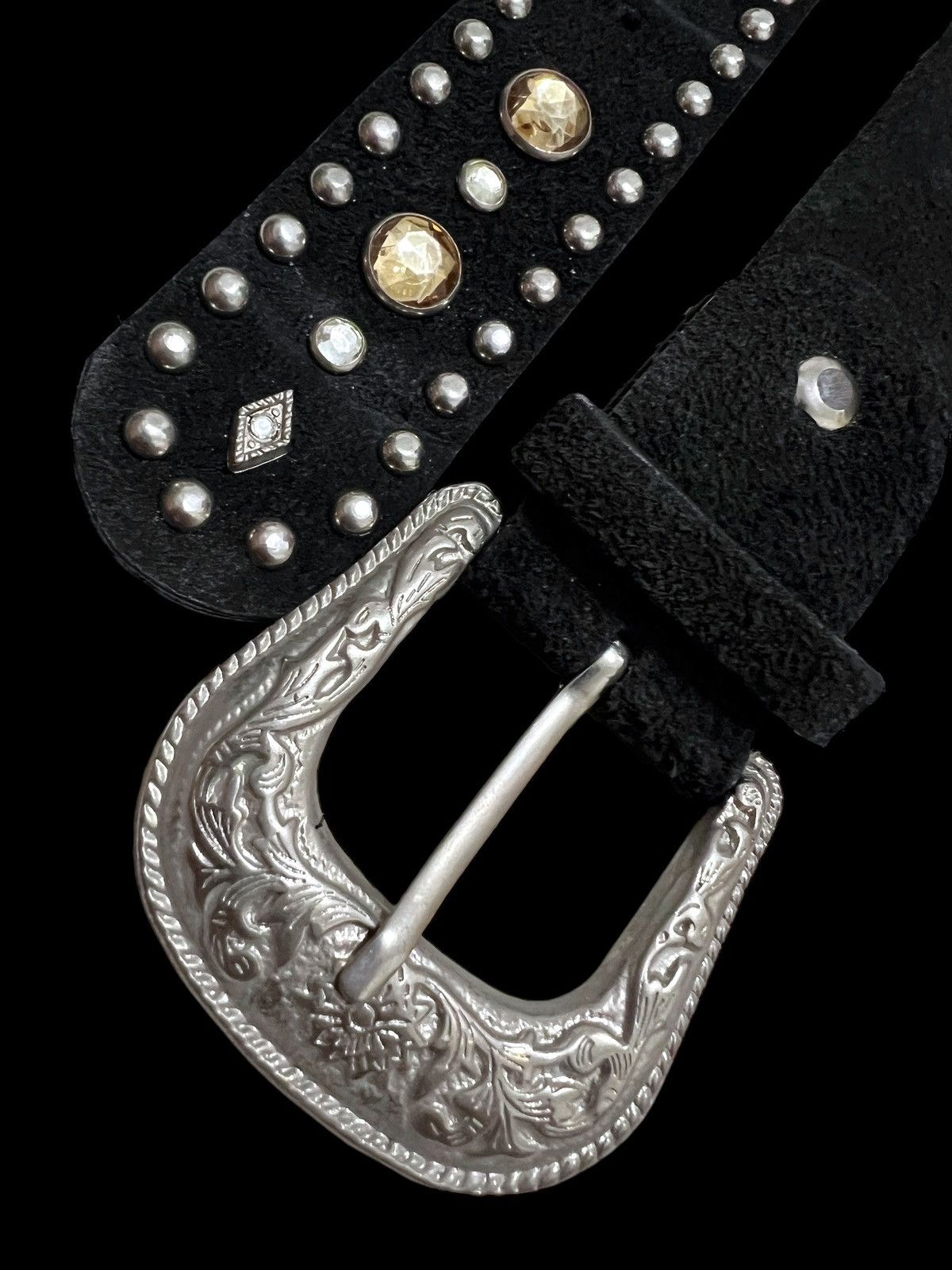 If Six Was Nine Vintage suede studed crystal belt Size ONE SIZE - 3 Thumbnail
