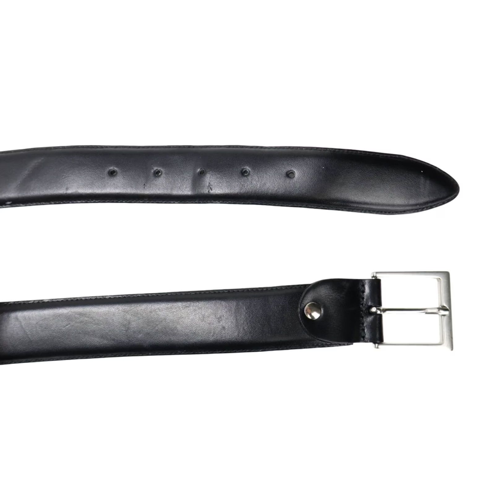 Suitsupply SUITSUPPLY Belt Men's 105/42 Pure Black Leather Buckle Size ONE SIZE - 6 Thumbnail