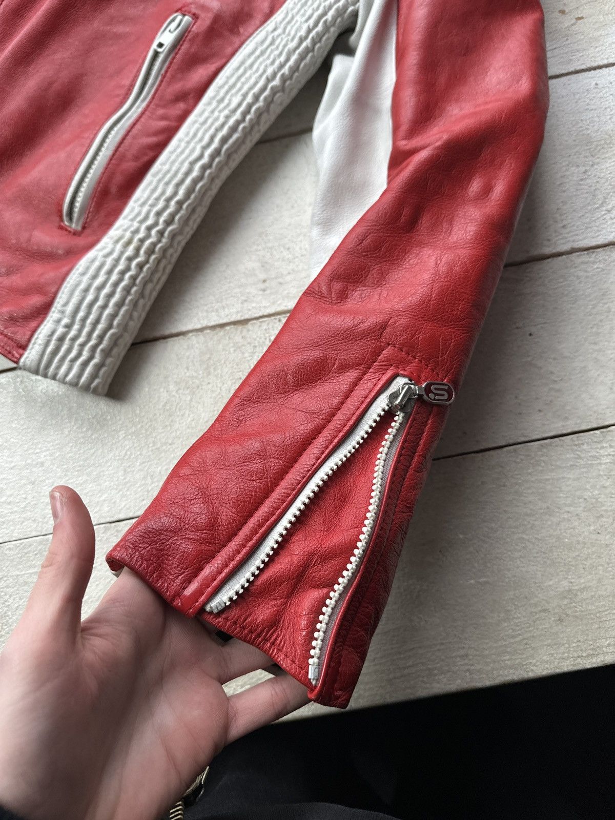 Other SEGURA 🚨VNTG LEATHER JACKET AVANT RACING BIG LOGO RED MOTO Size US XS / EU 42 / 0 - 3 Thumbnail