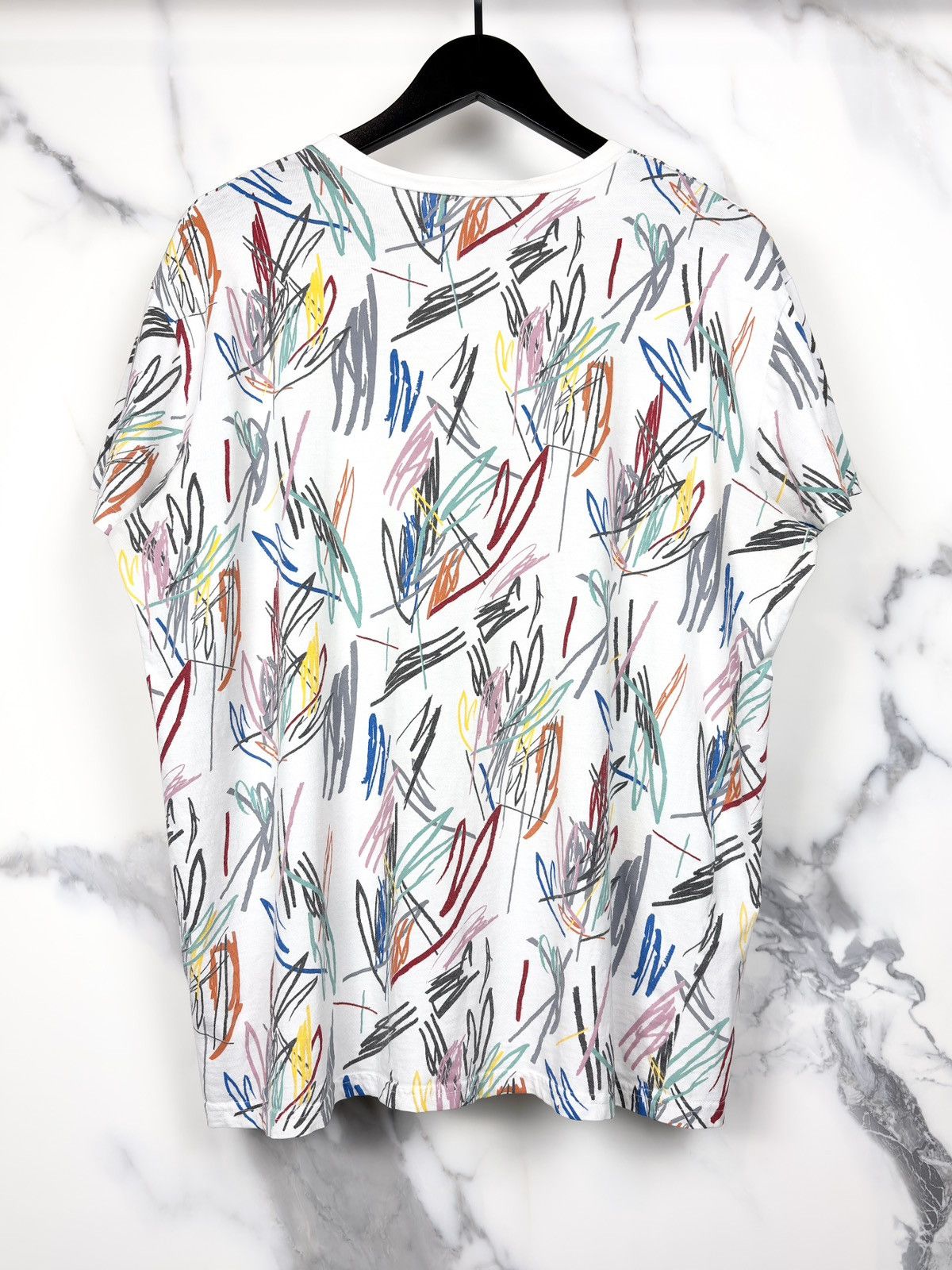 Dior SS15 Dior Homme Scribble Print Tshirt KVA White Size US XXL / EU 58 / 5 - 2 Thumbnail