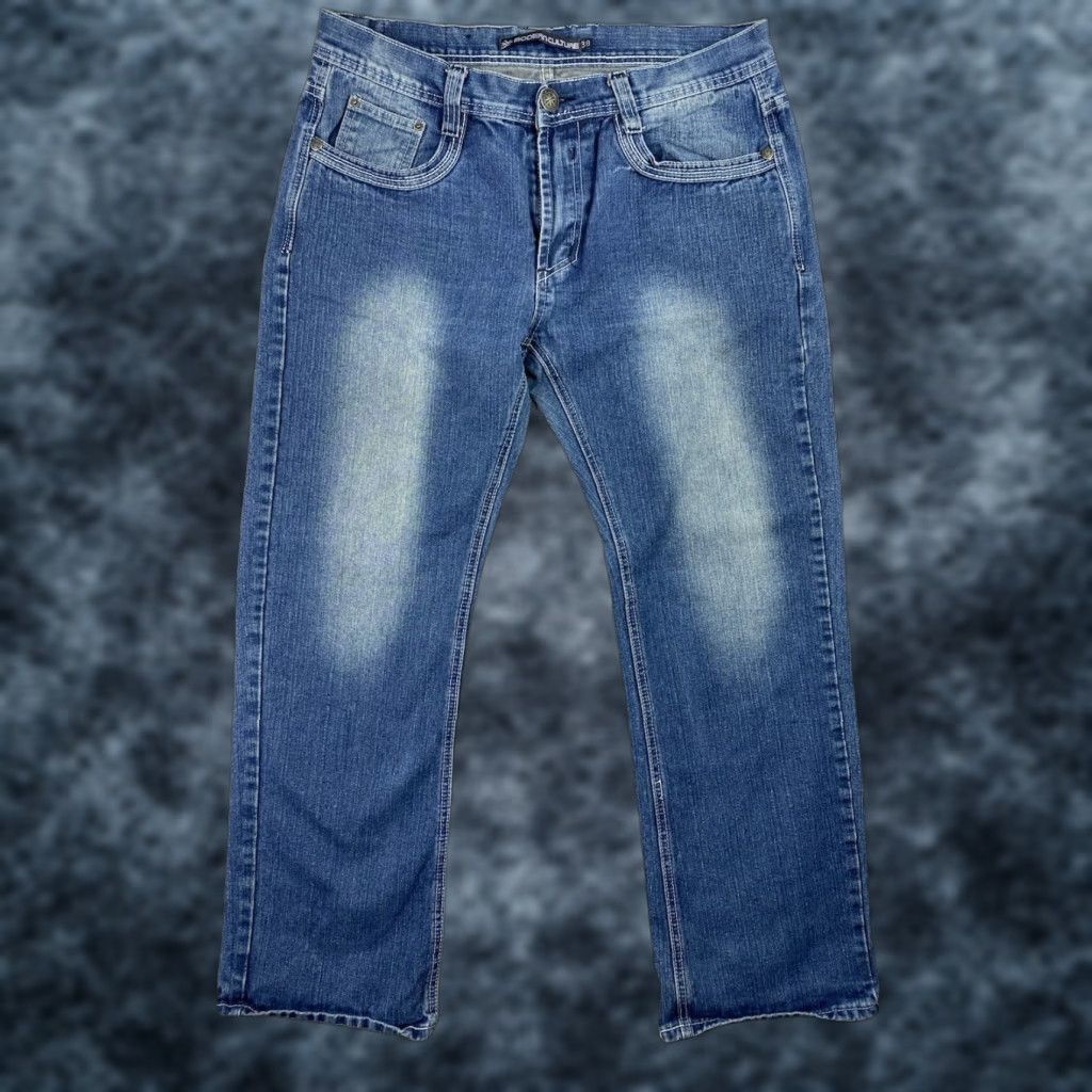 Vintage Modern Culture Jeans 5-Pocket Denim Distressed Pockets Size 38/32 Men's Blue Stone Wash Made in China / Regular Fit Size US 38 / EU 54 - 1 Thumbnail