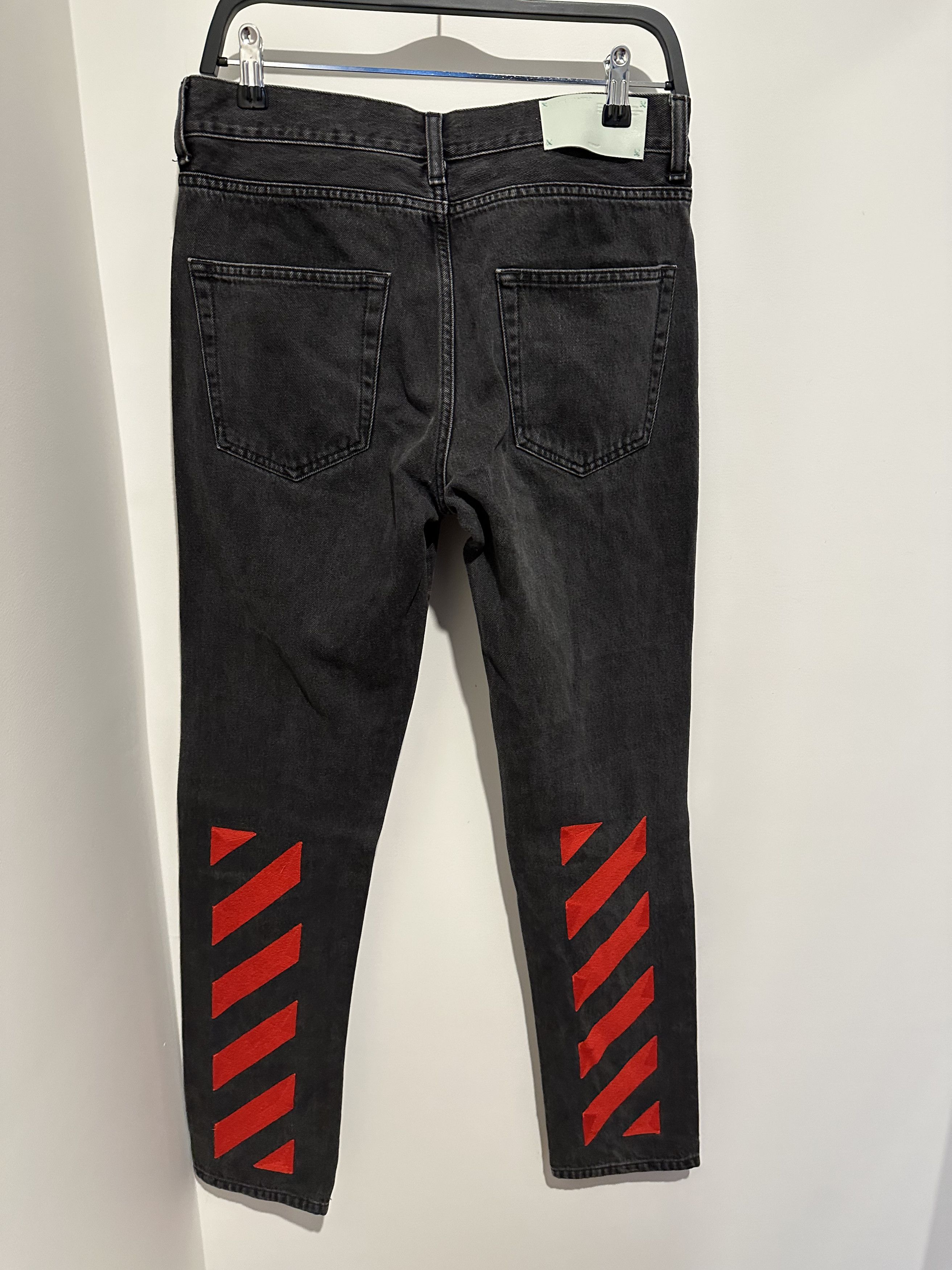 RARE* 2018 Off-White Virgil Abloh embroidered denim pants