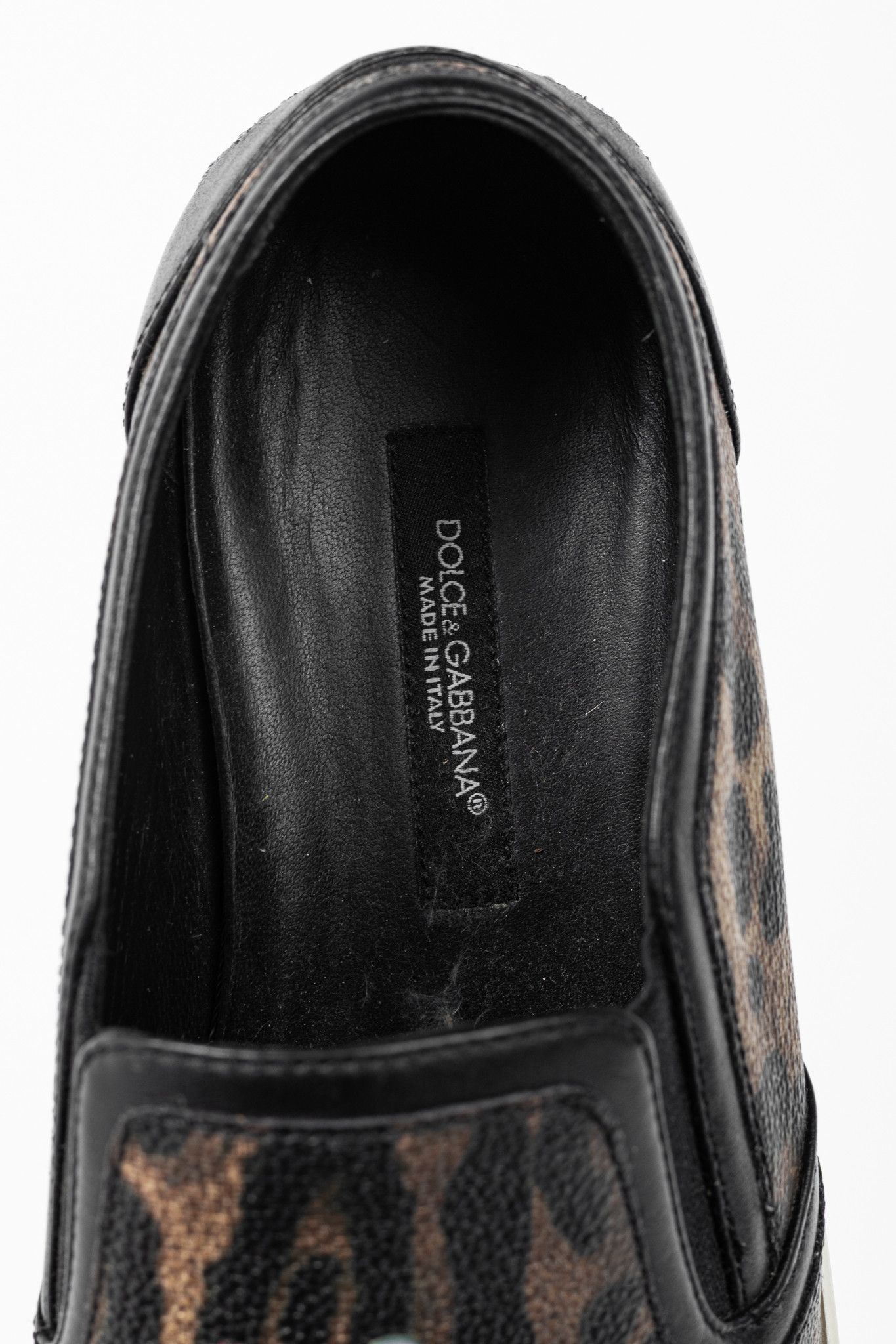 Dolce & Gabbana Dolce & Gabbana DG Family Leopard Slip-On Sneakers Size US 5.5 / IT 35.5 - 11 Thumbnail