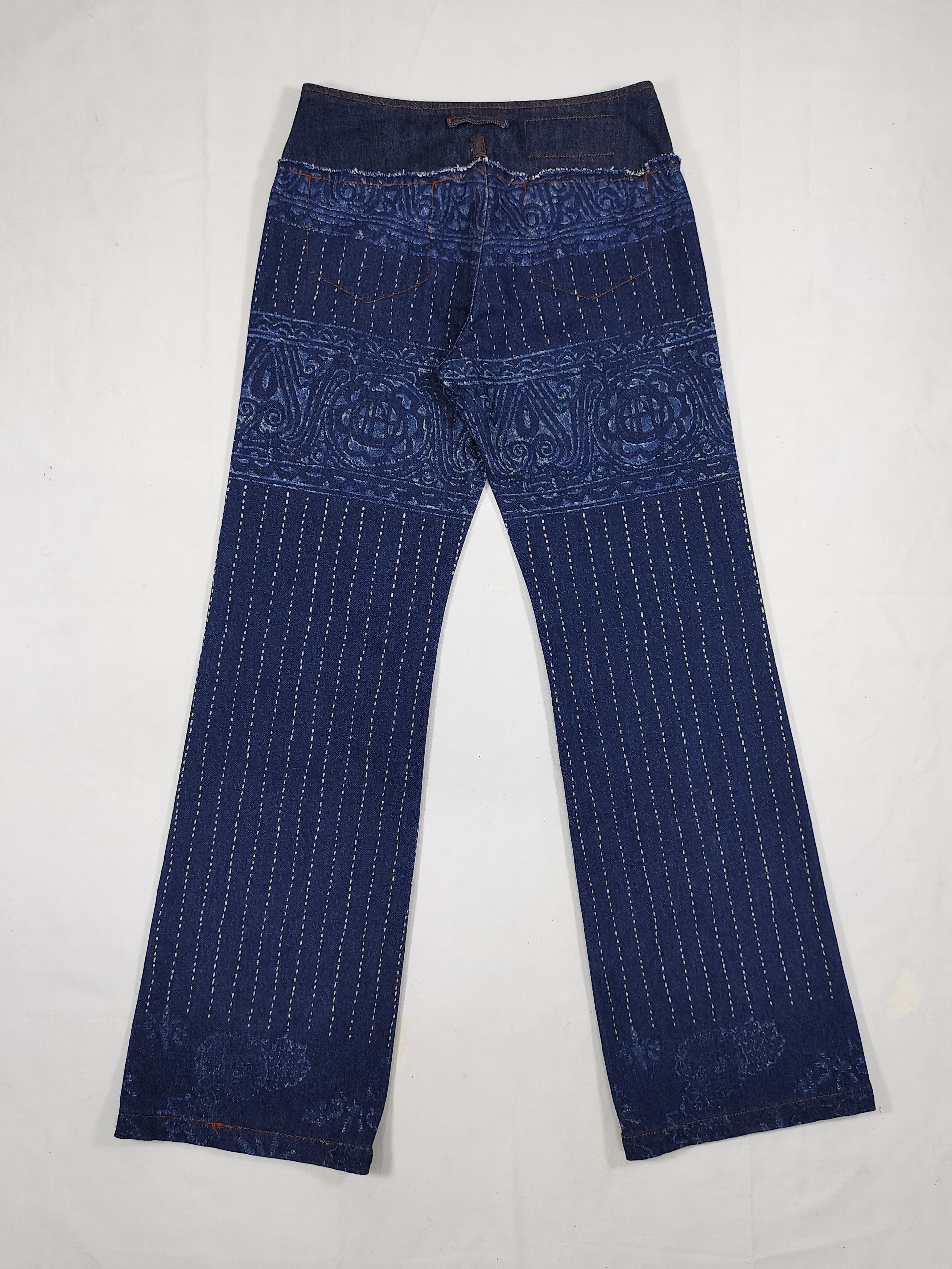 Jean Paul Gaultier 90s JPG- Archive Ethnic Baroque Graphic Structural Jeans Size 28" / US 6 / IT 42 - 6 Thumbnail