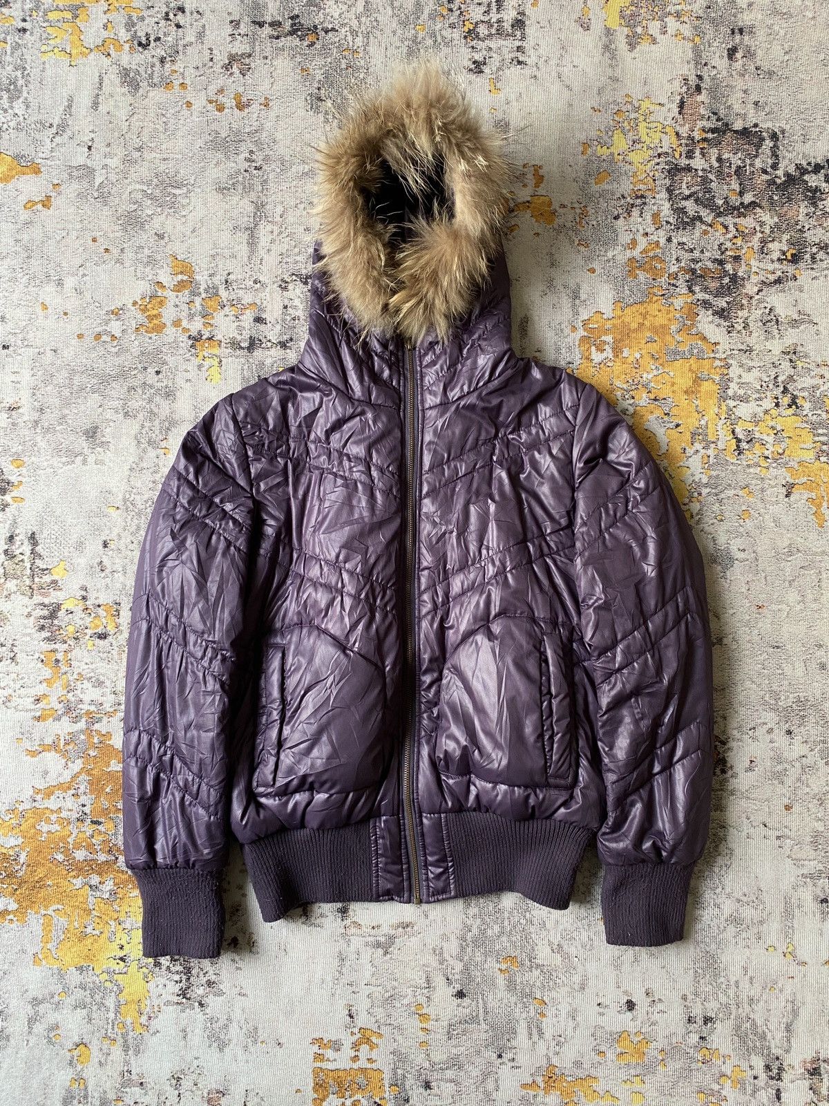 Japanese Brand A/Girls Down Puffer Fur Hoodie Jacket Size M / US 6-8 / IT 42-44 - 4 Thumbnail