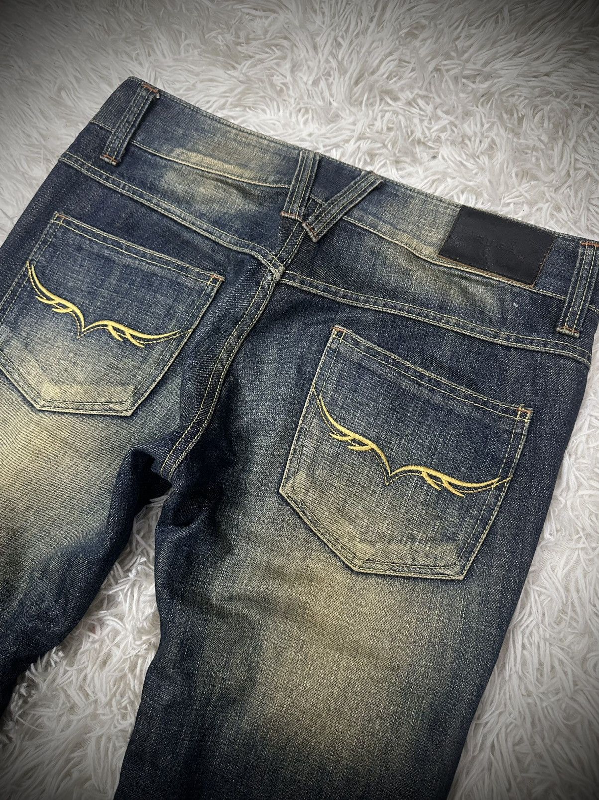 If Six Was Nine rare 00s vanquish x fuga washed spiral flare denim jeans Size US 33 - 7 Thumbnail