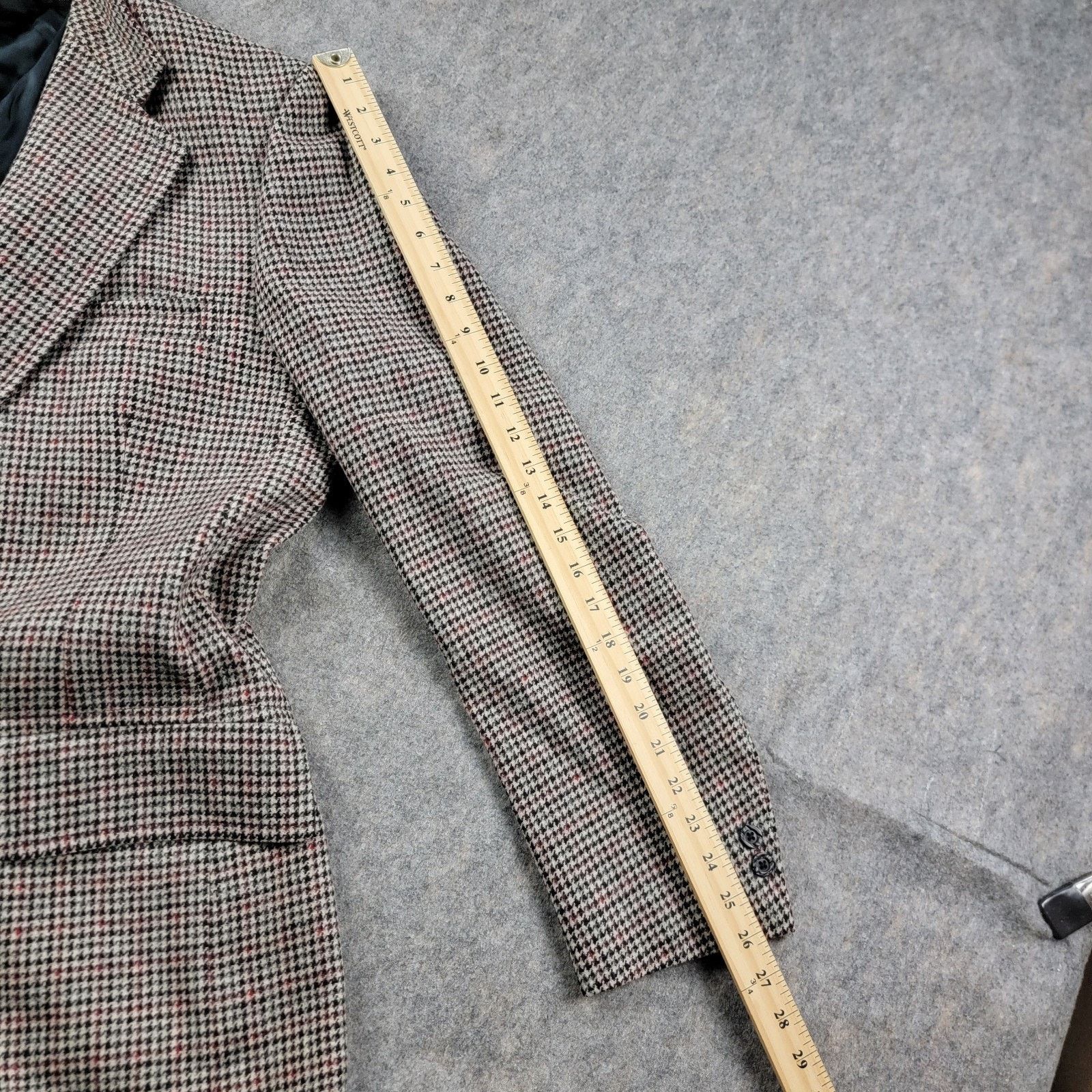 Hart Schaffner Marx Hart Schaffner & Marx Houndstooth Wool Blazer Sport Coat Size 40L - 10 Thumbnail