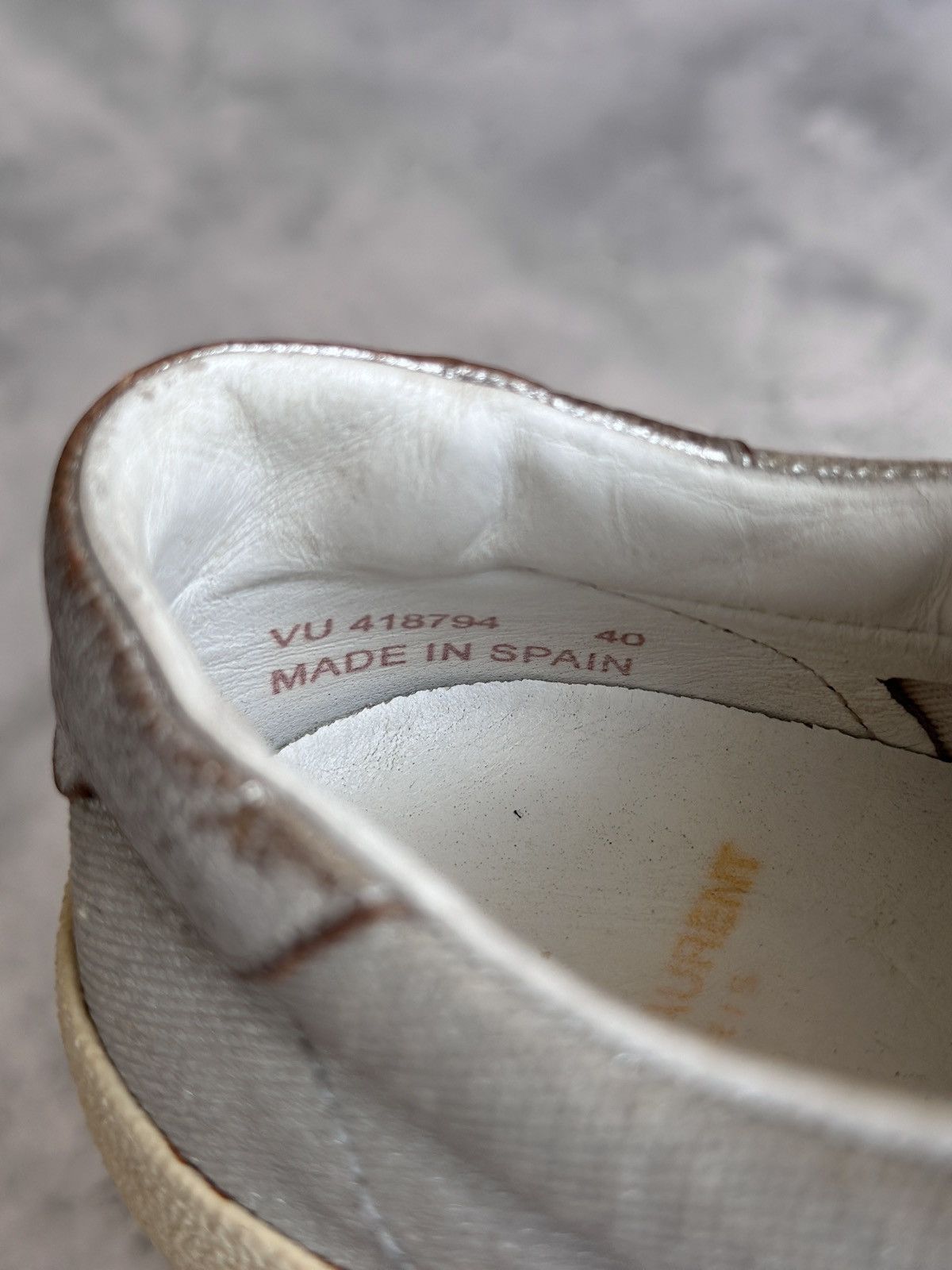 Saint Laurent Paris HEDI SLIMANE | SL/37 “METALLIC” COURT CLASSIC LOW TOP Size US 7 / EU 40 - 15 Thumbnail