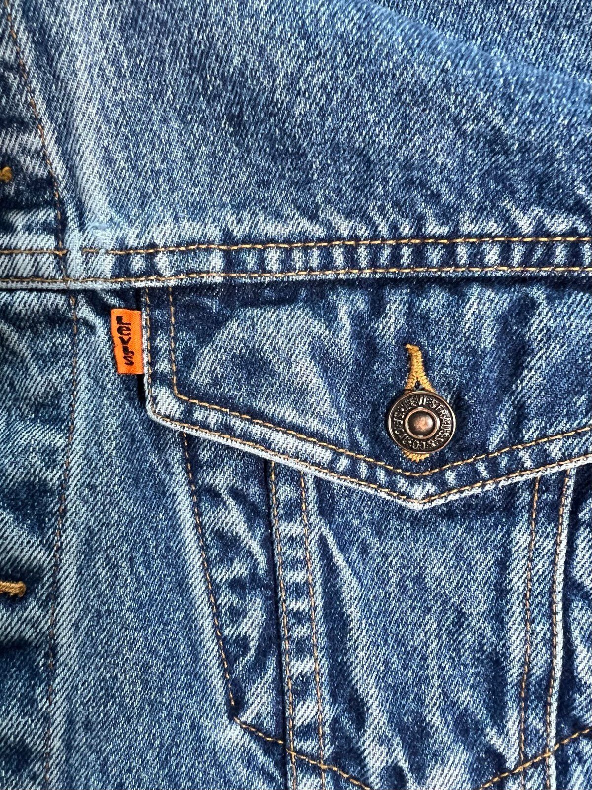 Levi's Vtg 80s Orange Tab Levis Blue Denim Trucker Jacket Large Size US L / EU 52-54 / 3 - 6 Thumbnail