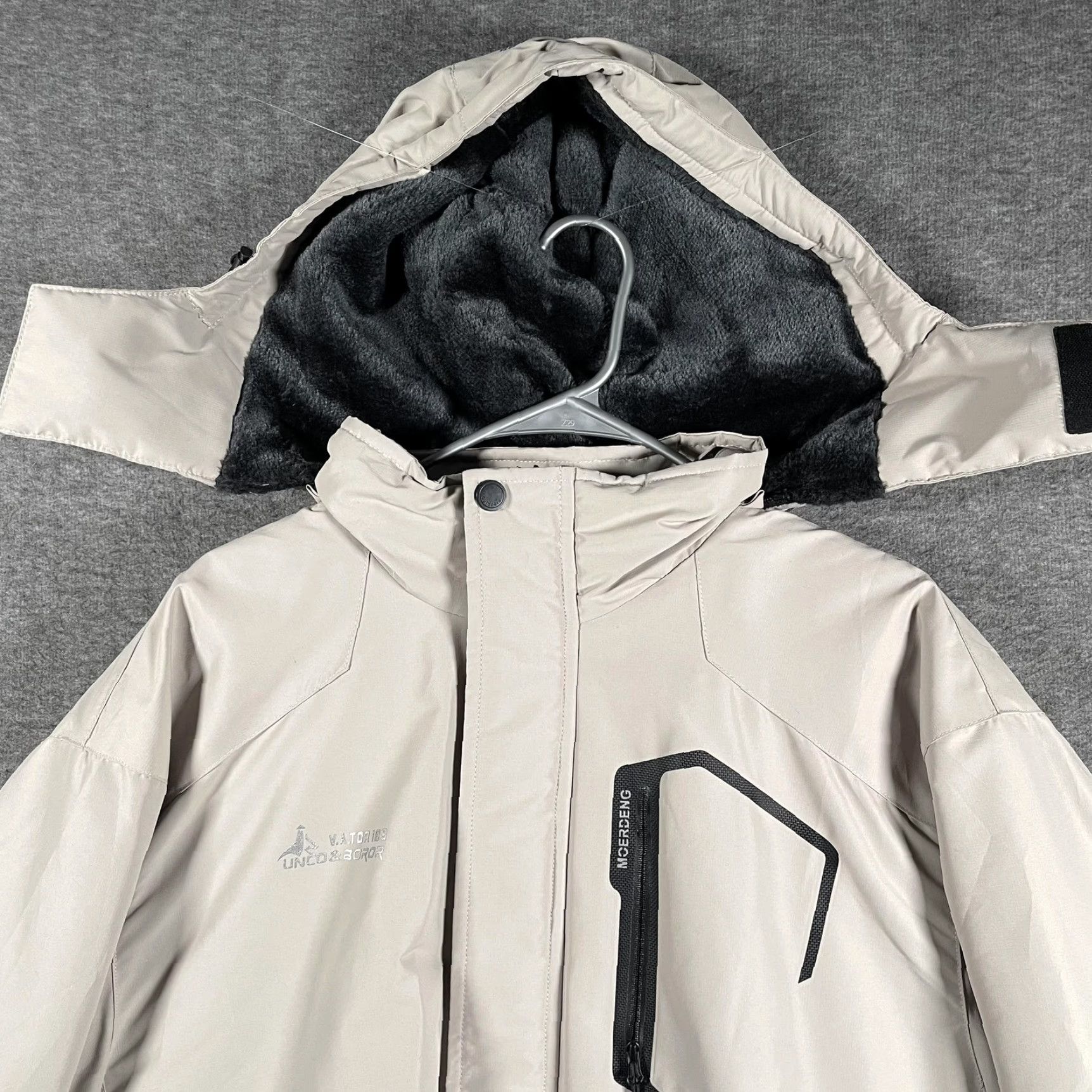 Vintage Moerdeng Ski Jacket Mens XL Beige Hooded Waterproof Fleece Lined Winter Snow Size US XL / EU 56 / 4 - 3 Thumbnail
