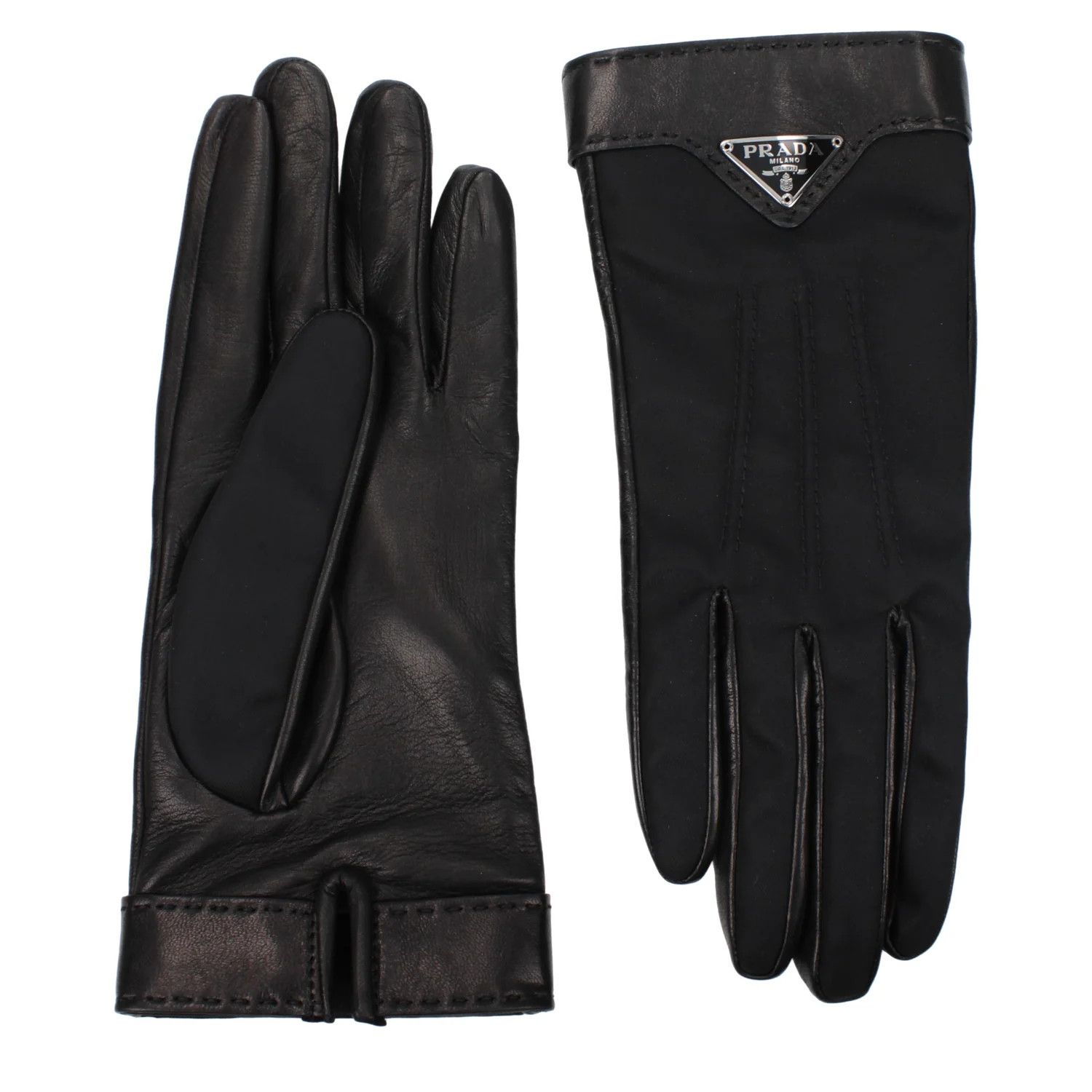 Prada ob1o1e1124 Size: 7 IT / Fabric Gloves in Black Size ONE SIZE - 1 Preview