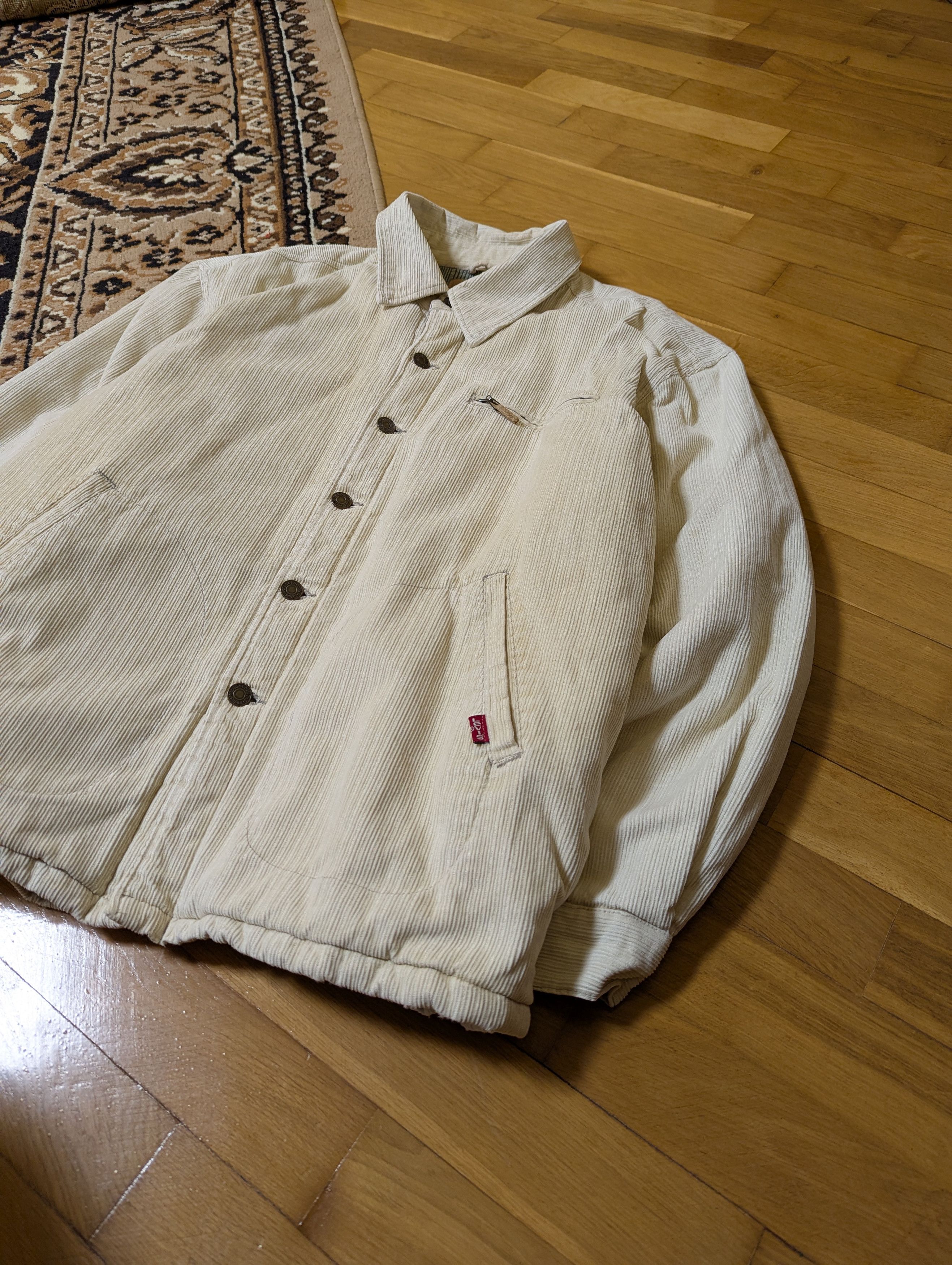 Levi's × Levi's Vintage Clothing × Vintage 1990's Levi's Biege Velvet Courduroy Jacket Size L Size US L / EU 52-54 / 3 - 3 Thumbnail