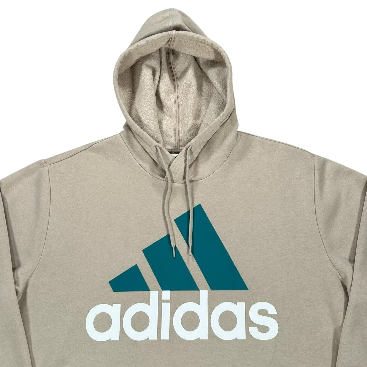 Adidas Mens Adidas Beige Green White Classic Logo Hoodie Sweatshirt Size US XL / EU 56 / 4 - 2 Thumbnail